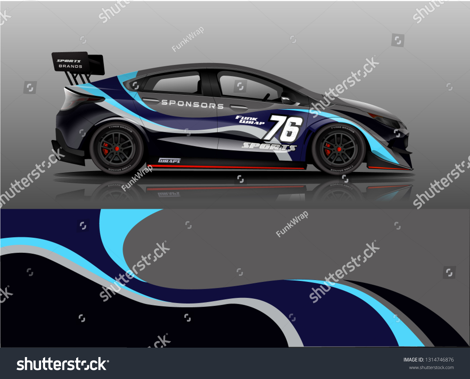 Racing car decal wrap vector designs. Truck and cargo van decal, company , rally, drift . Graphic abstract stripe racing background