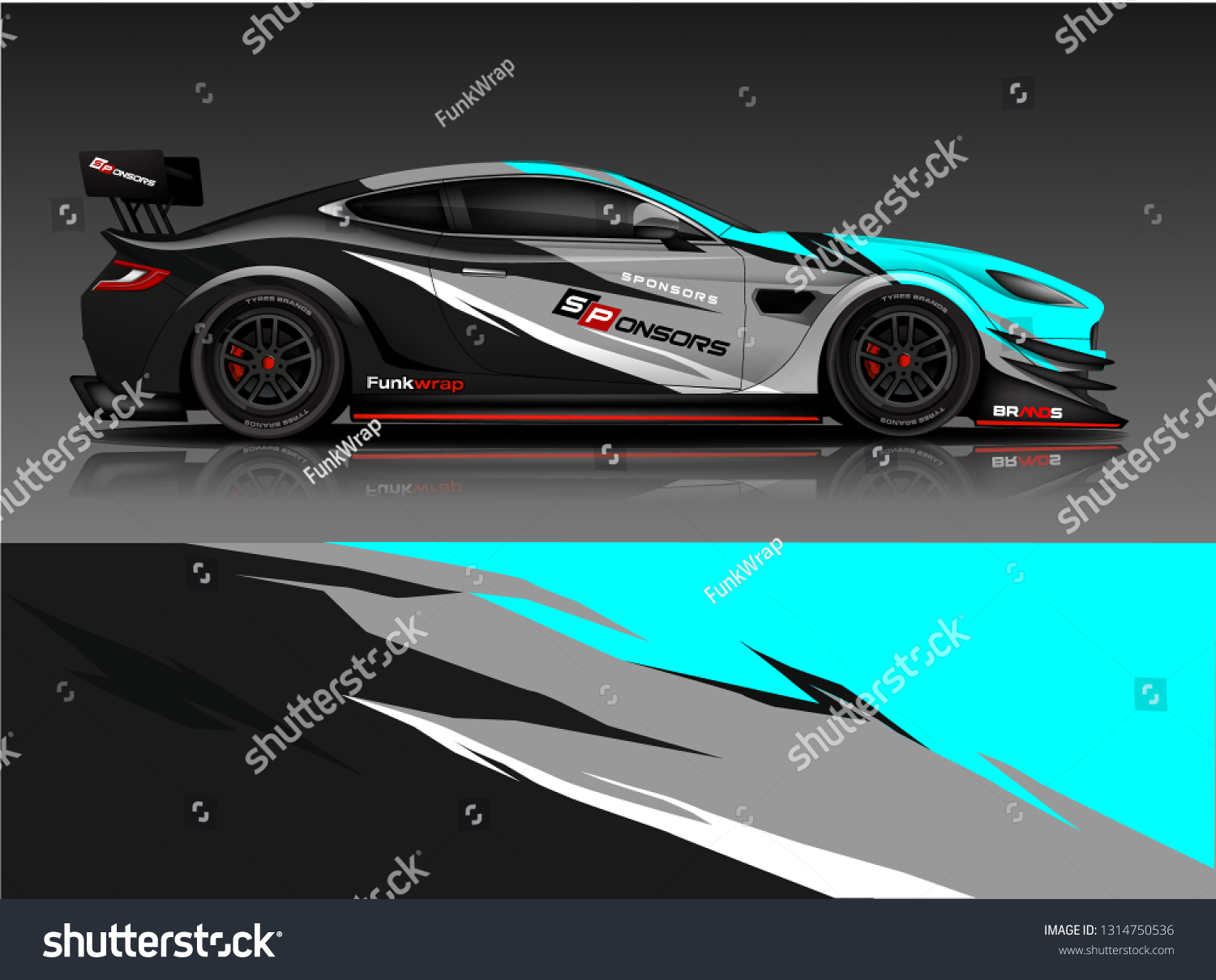 Car wrap design vector, truck and cargo van decal. Graphic abstract stripe racing background designs for vehicle, rally, race, adventure and car racing livery. - Vector