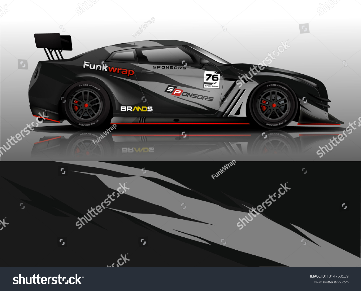 Car wrap design vector, truck and cargo van decal. Graphic abstract stripe racing background designs for vehicle, rally, race, adventure and car racing livery. - Vector
