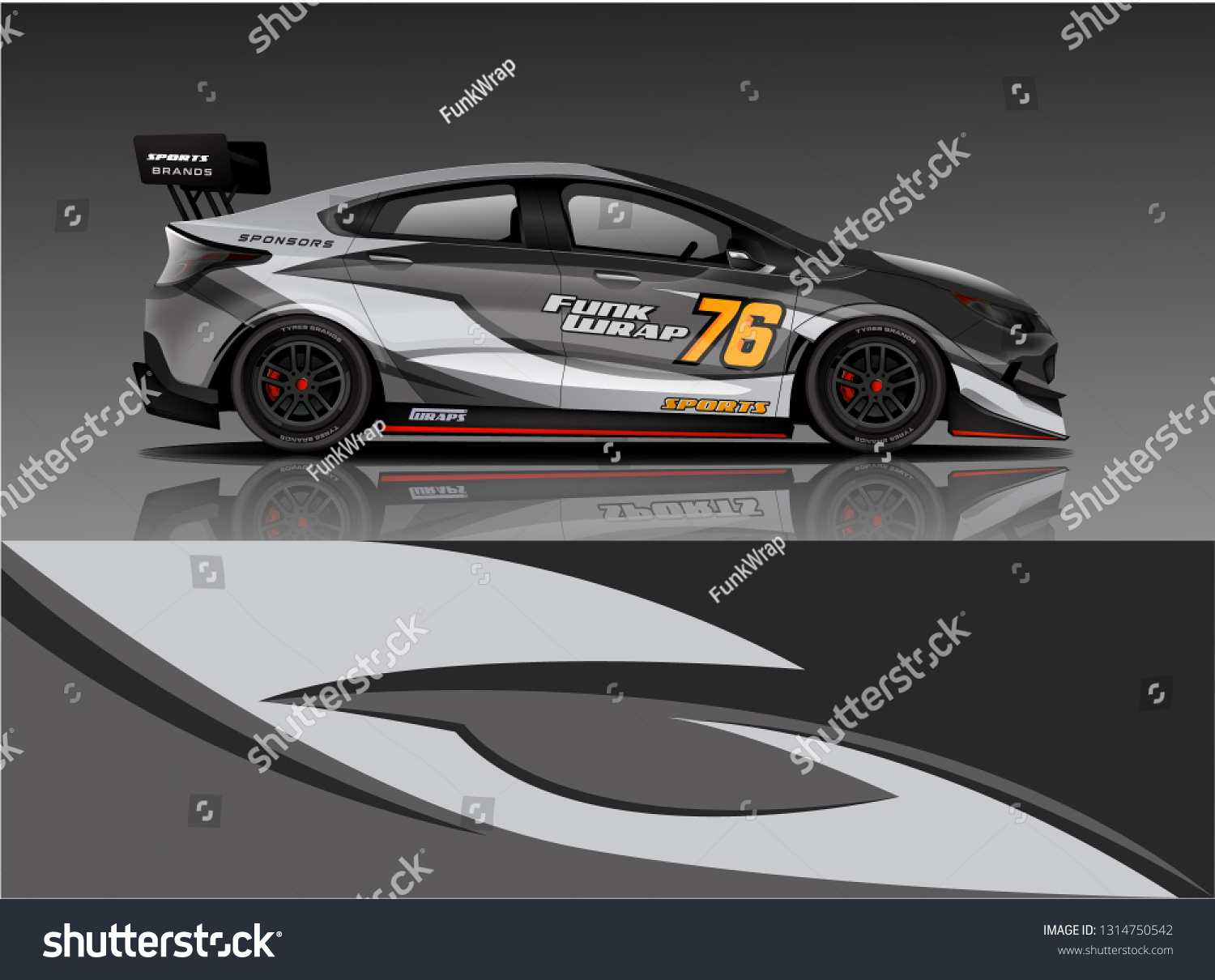 Car wrap design vector, truck and cargo van decal. Graphic abstract stripe racing background designs for vehicle, rally, race, adventure and car racing livery. - Vector