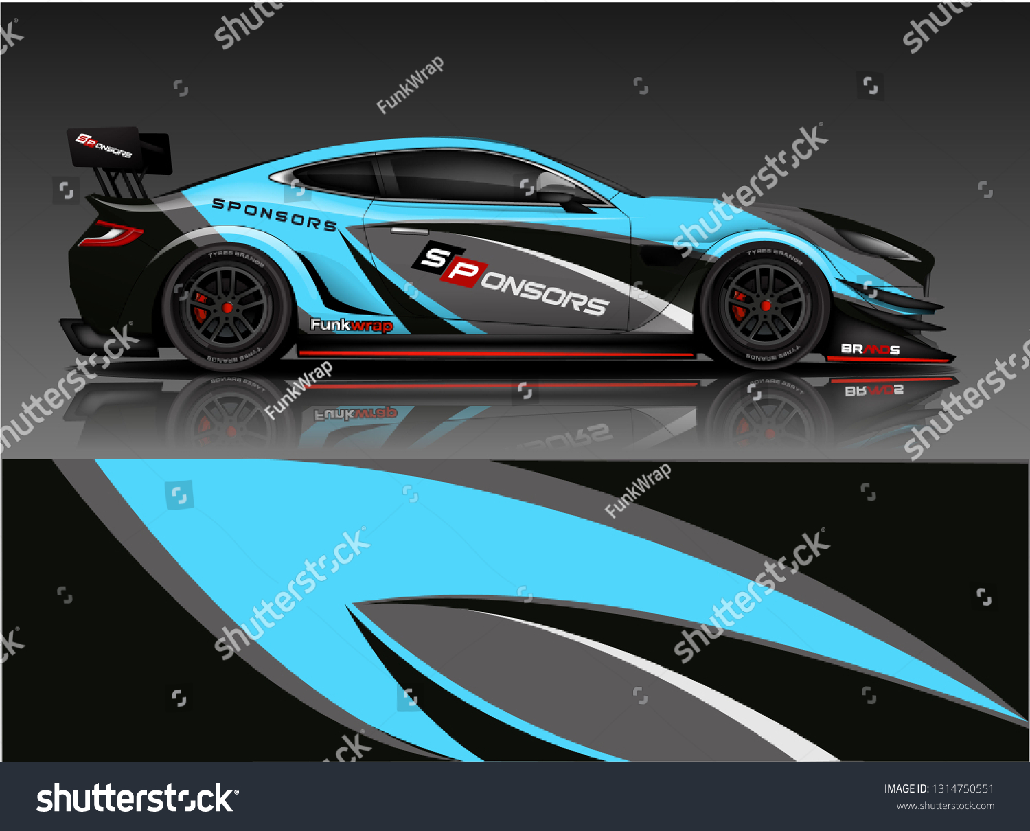 Car wrap design vector, truck and cargo van decal. Graphic abstract stripe racing background designs for vehicle, rally, race, adventure and car racing livery. - Vector