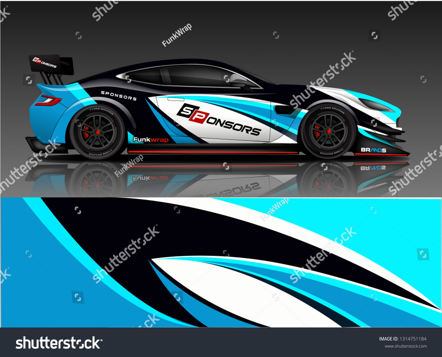 Car wrap design vector, truck and cargo van decal. Graphic abstract stripe racing background designs for vehicle, rally, race, adventure and car racing livery. - Vector