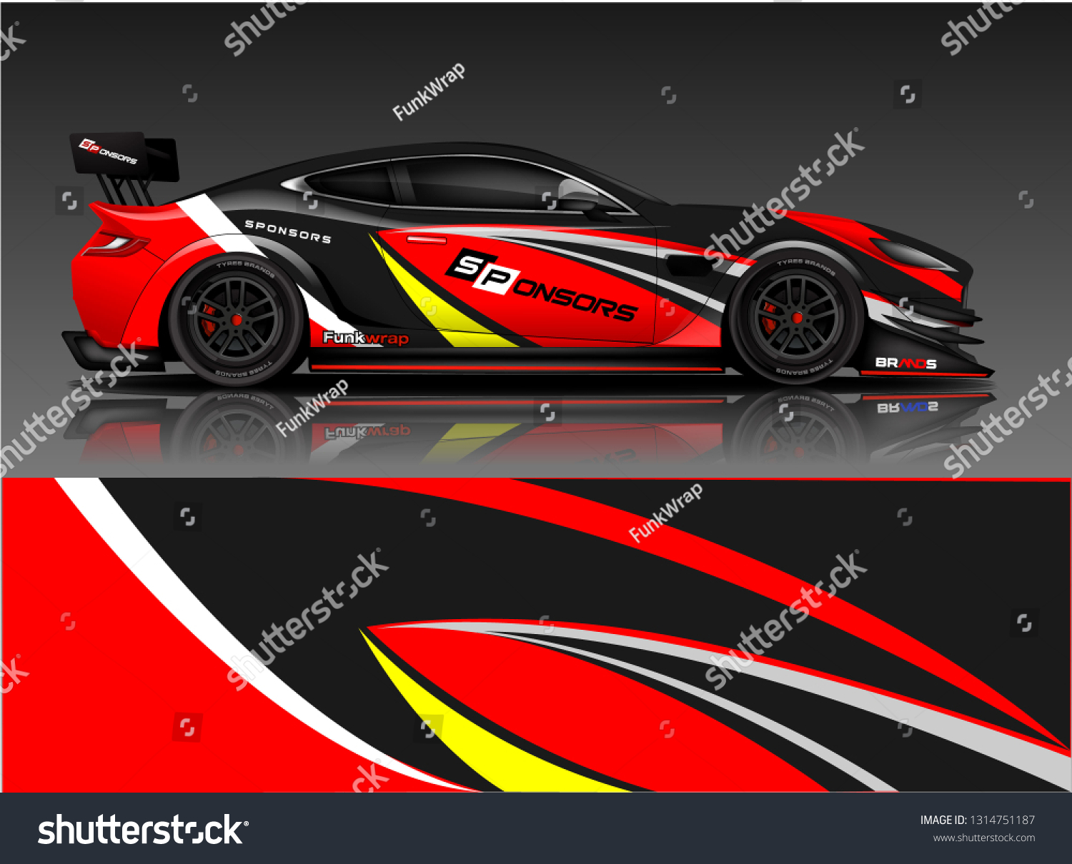 Car wrap design vector, truck and cargo van decal. Graphic abstract stripe racing background designs for vehicle, rally, race, adventure and car racing livery. - Vector