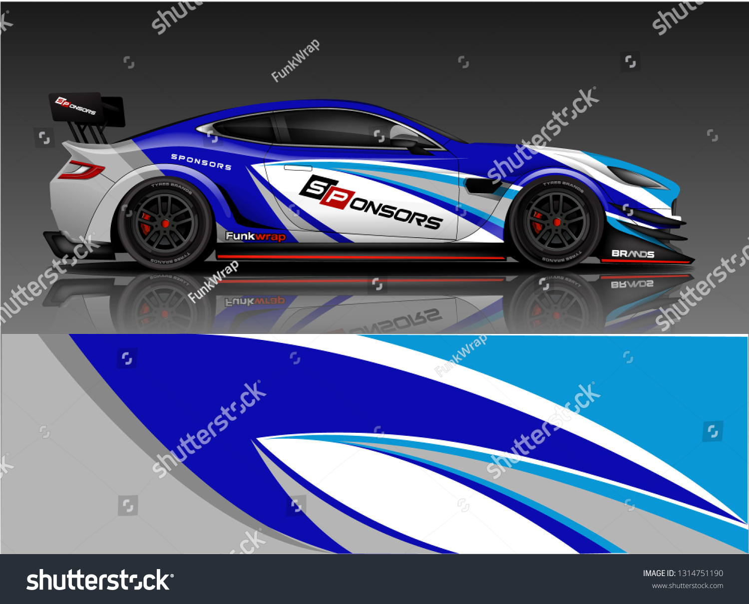 Car wrap design vector, truck and cargo van decal. Graphic abstract stripe racing background designs for vehicle, rally, race, adventure and car racing livery. - Vector