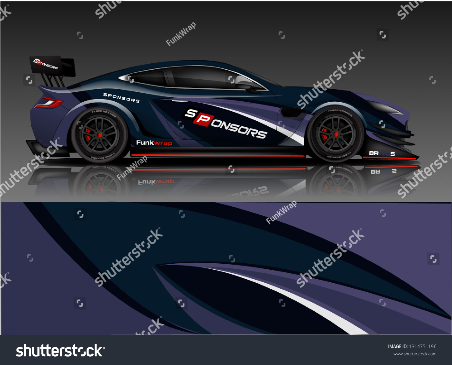 Car wrap design vector, truck and cargo van decal. Graphic abstract stripe racing background designs for vehicle, rally, race, adventure and car racing livery. - Vector