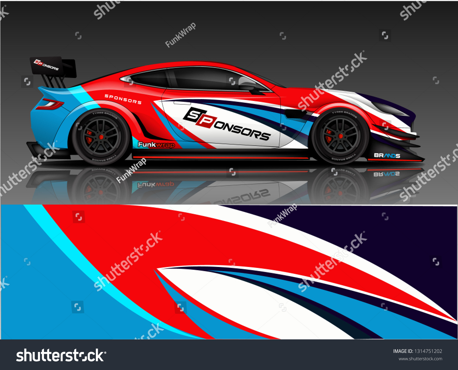 Car wrap design vector, truck and cargo van decal. Graphic abstract stripe racing background designs for vehicle, rally, race, adventure and car racing livery. - Vector