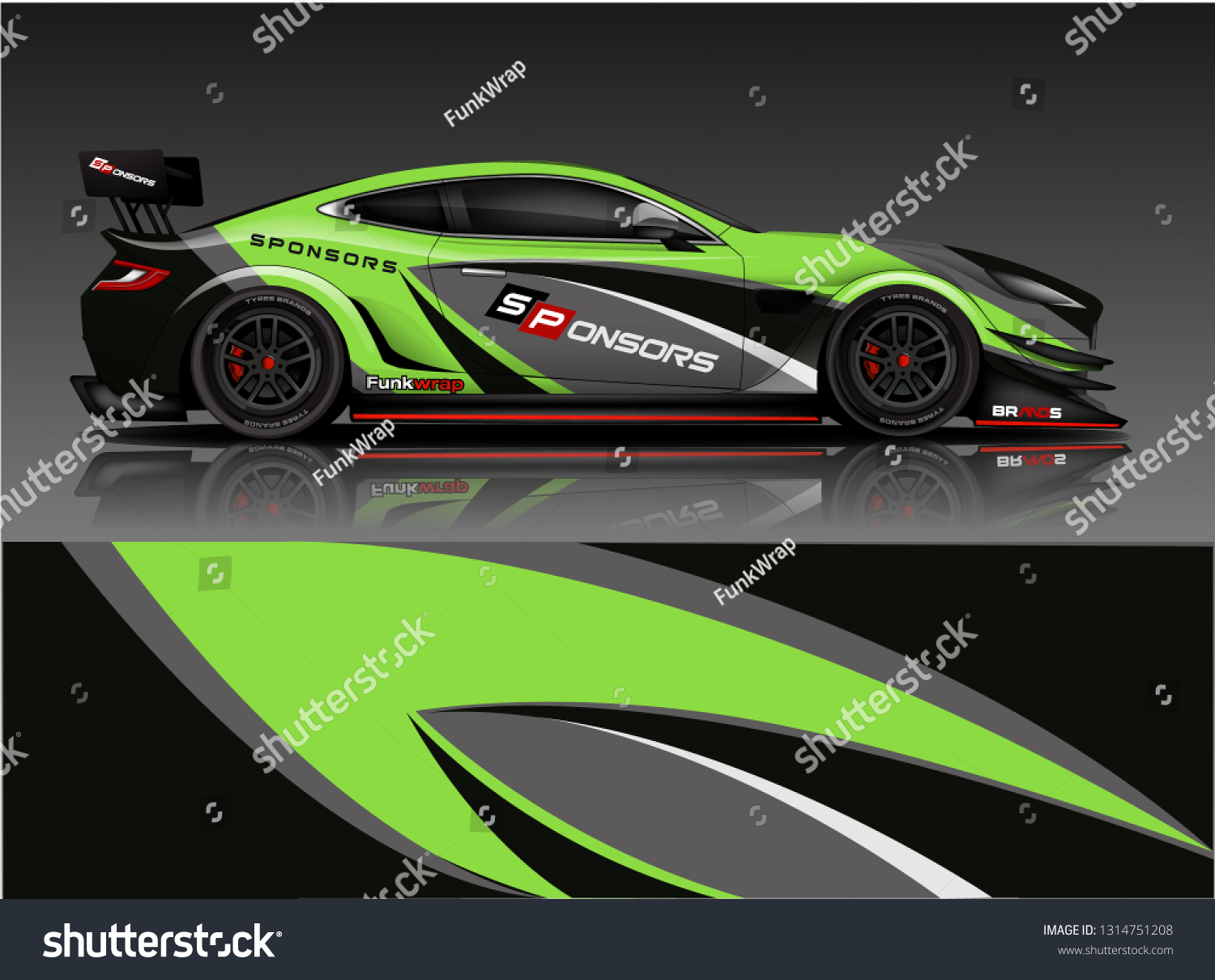 Car wrap design vector, truck and cargo van decal. Graphic abstract stripe racing background designs for vehicle, rally, race, adventure and car racing livery. - Vector