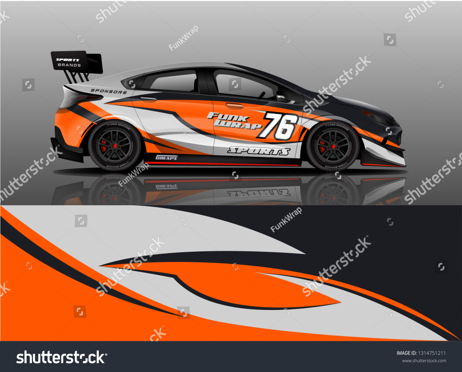 Car wrap design vector, truck and cargo van decal. Graphic abstract stripe racing background designs for vehicle, rally, race, adventure and car racing livery. - Vector