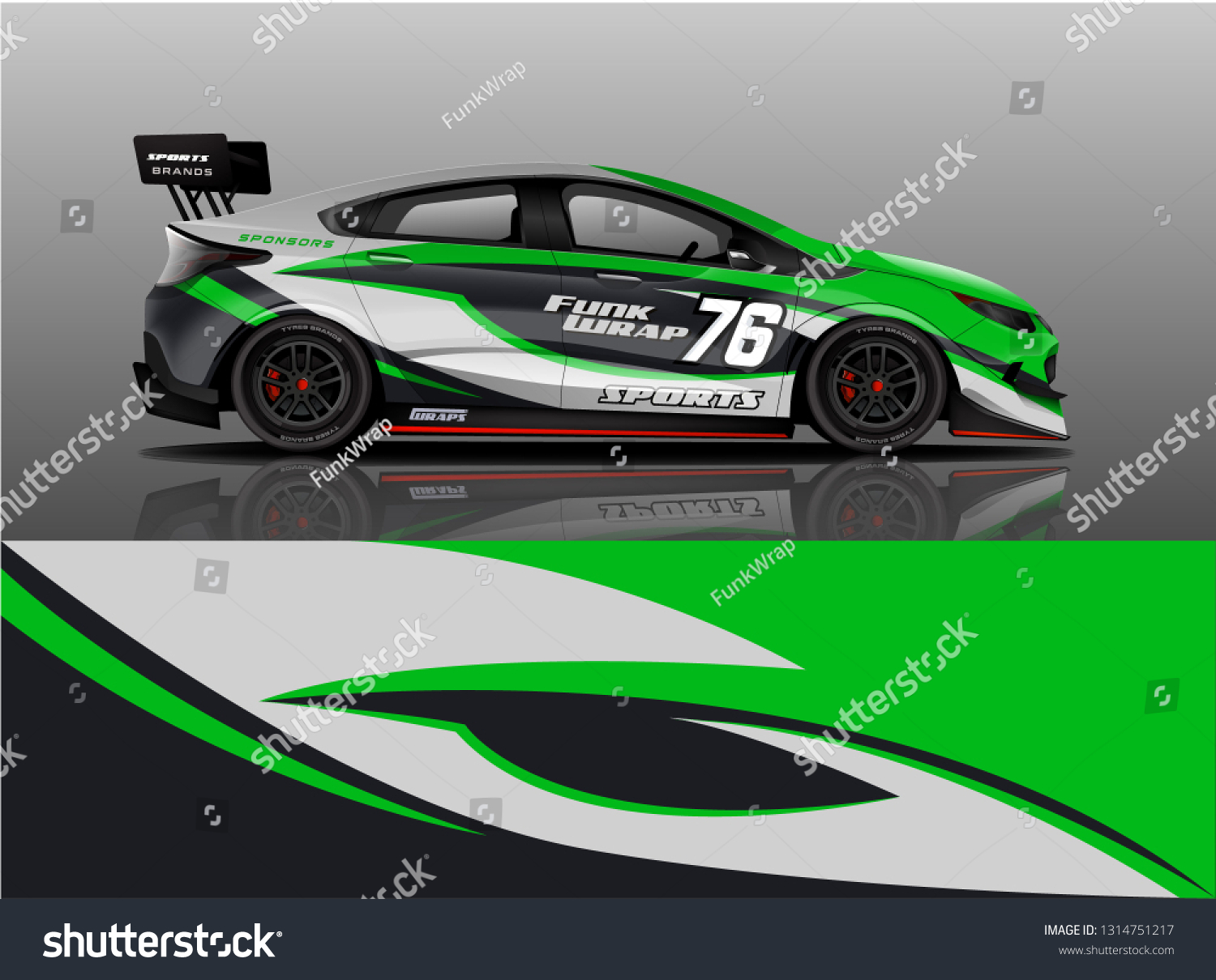 Car wrap design vector, truck and cargo van decal. Graphic abstract stripe racing background designs for vehicle, rally, race, adventure and car racing livery. - Vector