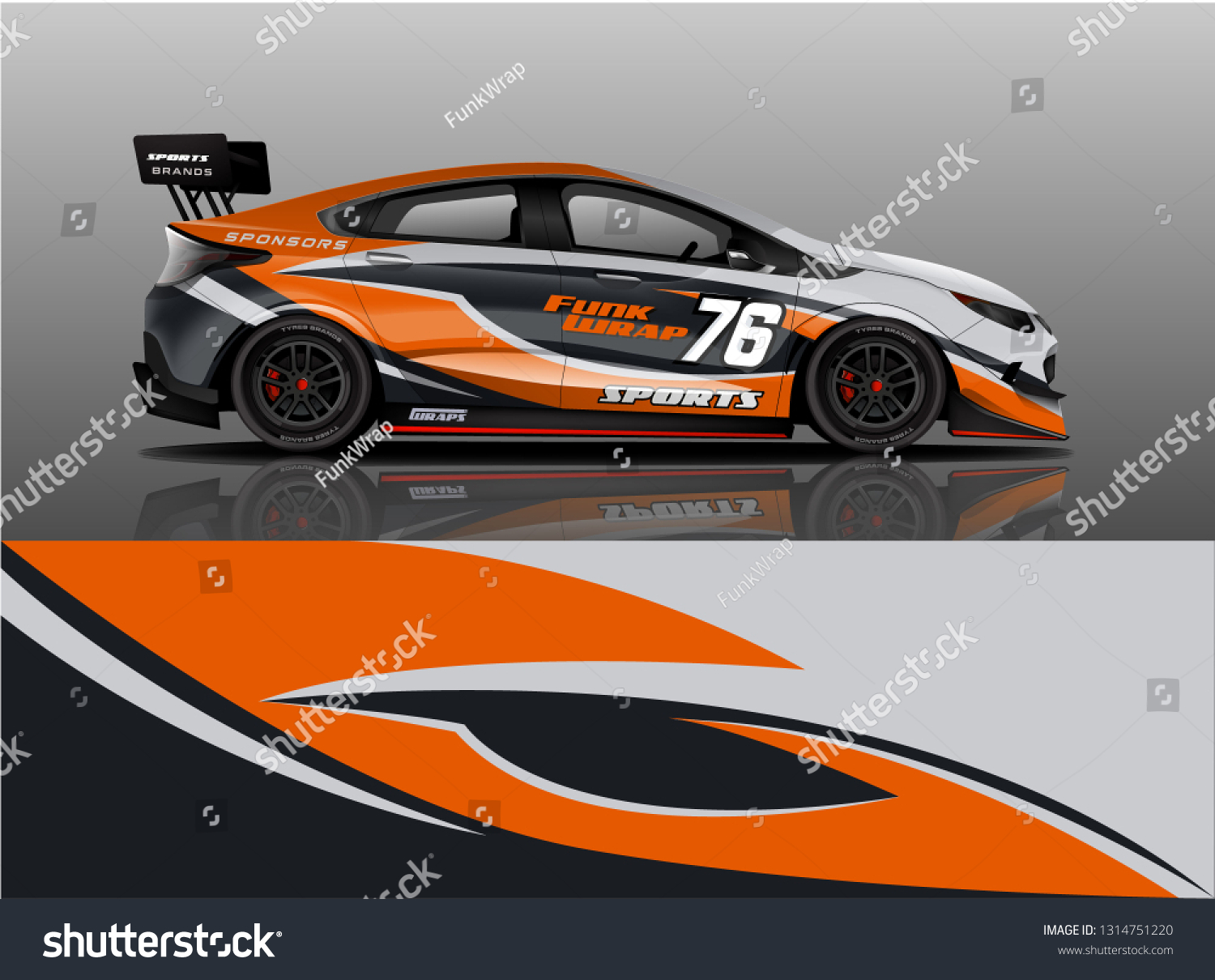Car wrap design vector, truck and cargo van decal. Graphic abstract stripe racing background designs for vehicle, rally, race, adventure and car racing livery. - Vector