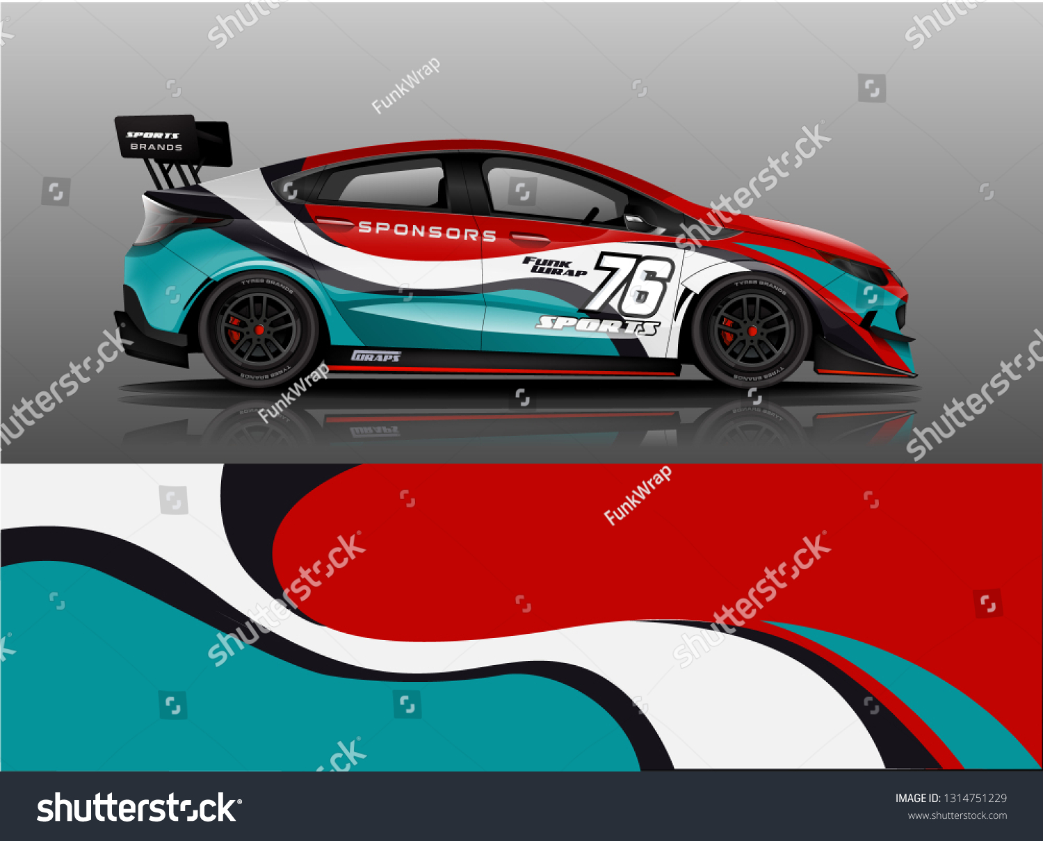 Car wrap design vector, truck and cargo van decal. Graphic abstract stripe racing background designs for vehicle, rally, race, adventure and car racing livery. - Vector