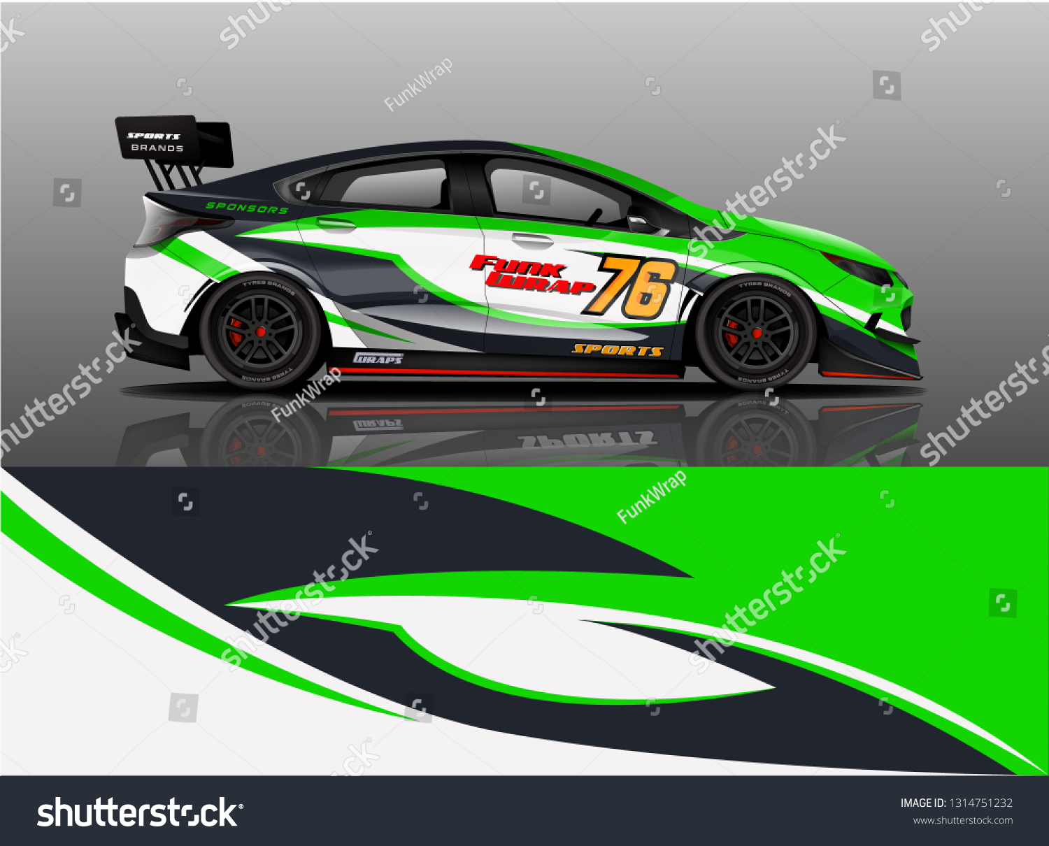 Car wrap design vector, truck and cargo van decal. Graphic abstract stripe racing background designs for vehicle, rally, race, adventure and car racing livery. - Vector