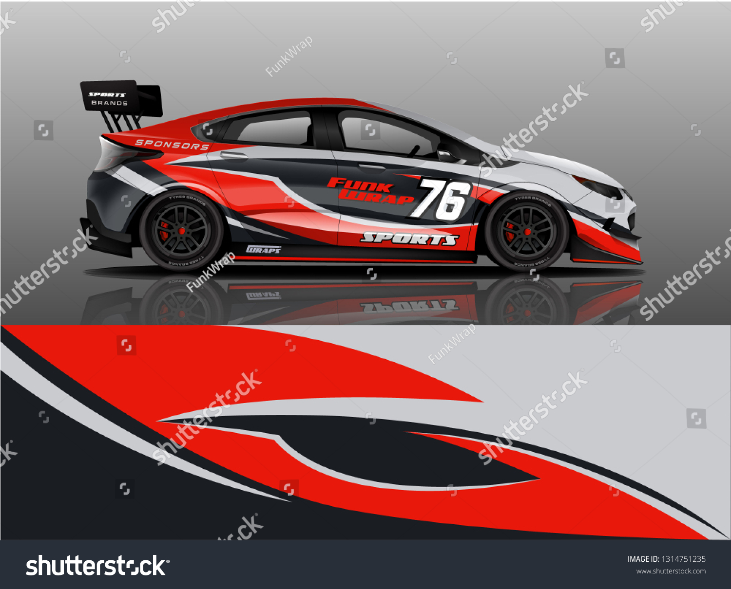 Car wrap design vector, truck and cargo van decal. Graphic abstract stripe racing background designs for vehicle, rally, race, adventure and car racing livery. - Vector