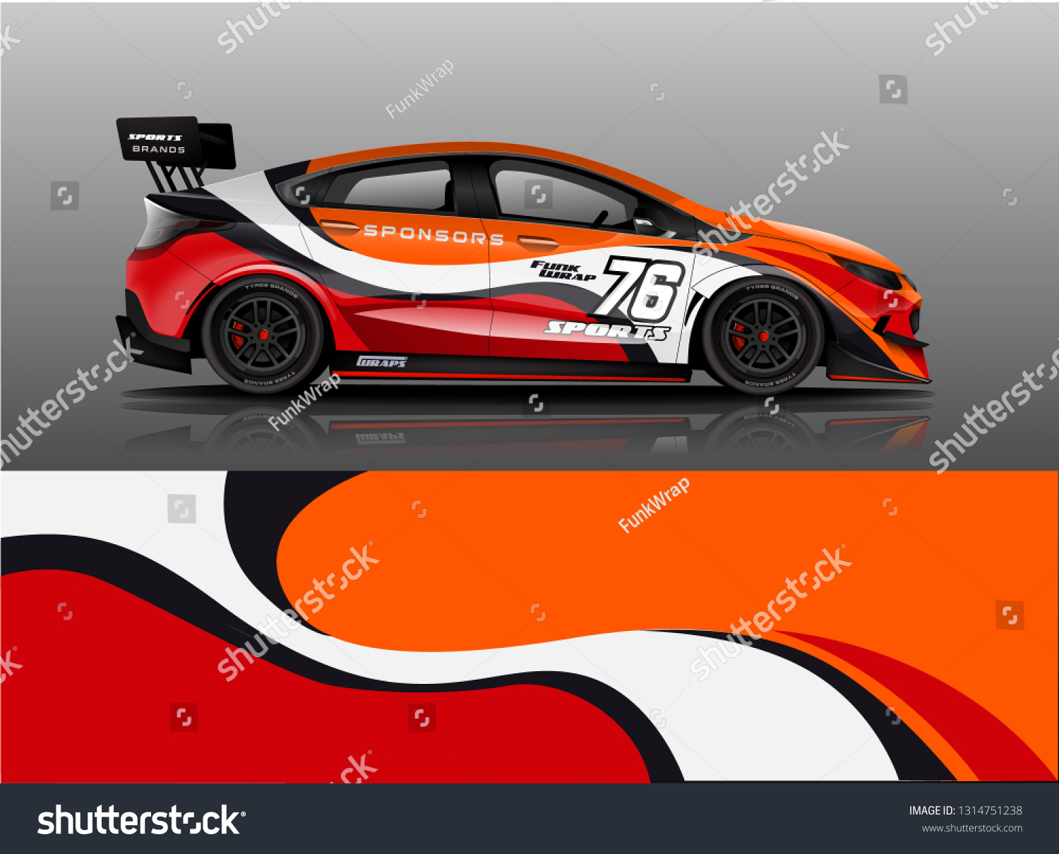 Car wrap design vector, truck and cargo van decal. Graphic abstract stripe racing background designs for vehicle, rally, race, adventure and car racing livery. - Vector