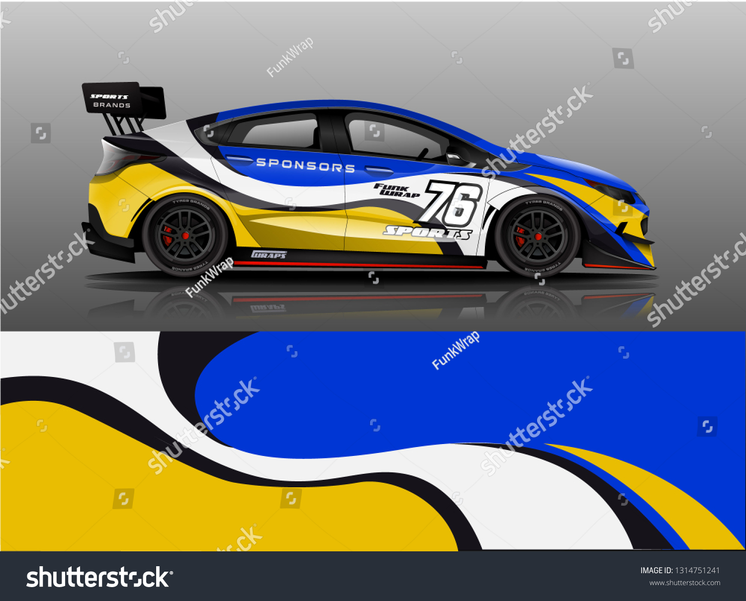 Car wrap design vector, truck and cargo van decal. Graphic abstract stripe racing background designs for vehicle, rally, race, adventure and car racing livery. - Vector