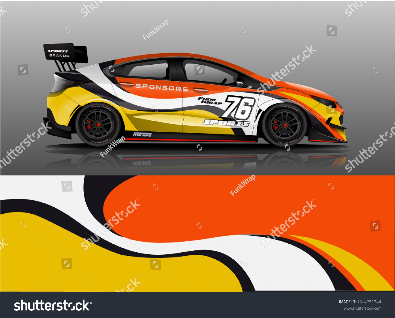 Car wrap design vector, truck and cargo van decal. Graphic abstract stripe racing background designs for vehicle, rally, race, adventure and car racing livery. - Vector