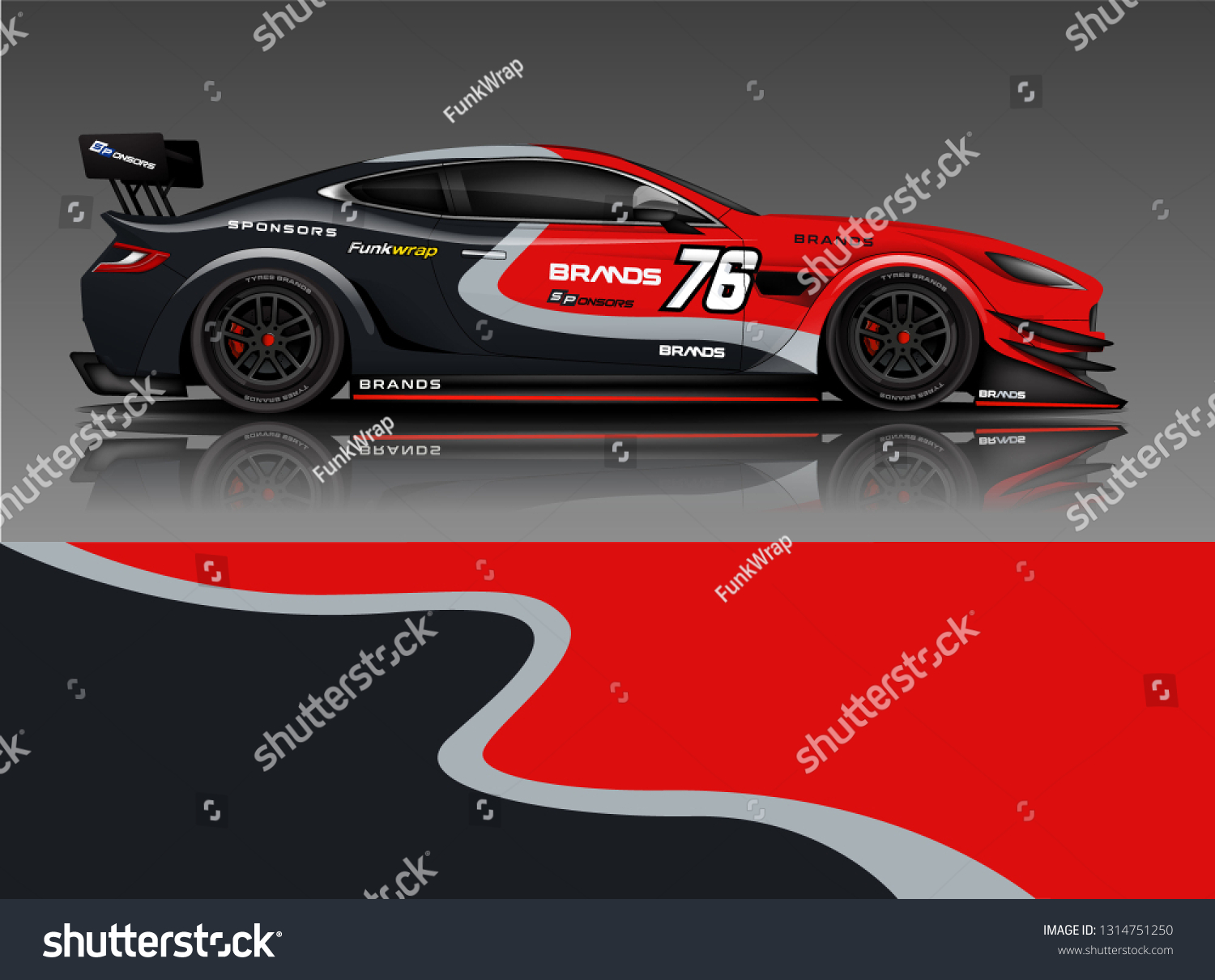 Car wrap design vector, truck and cargo van decal. Graphic abstract stripe racing background designs for vehicle, rally, race, adventure and car racing livery. - Vector