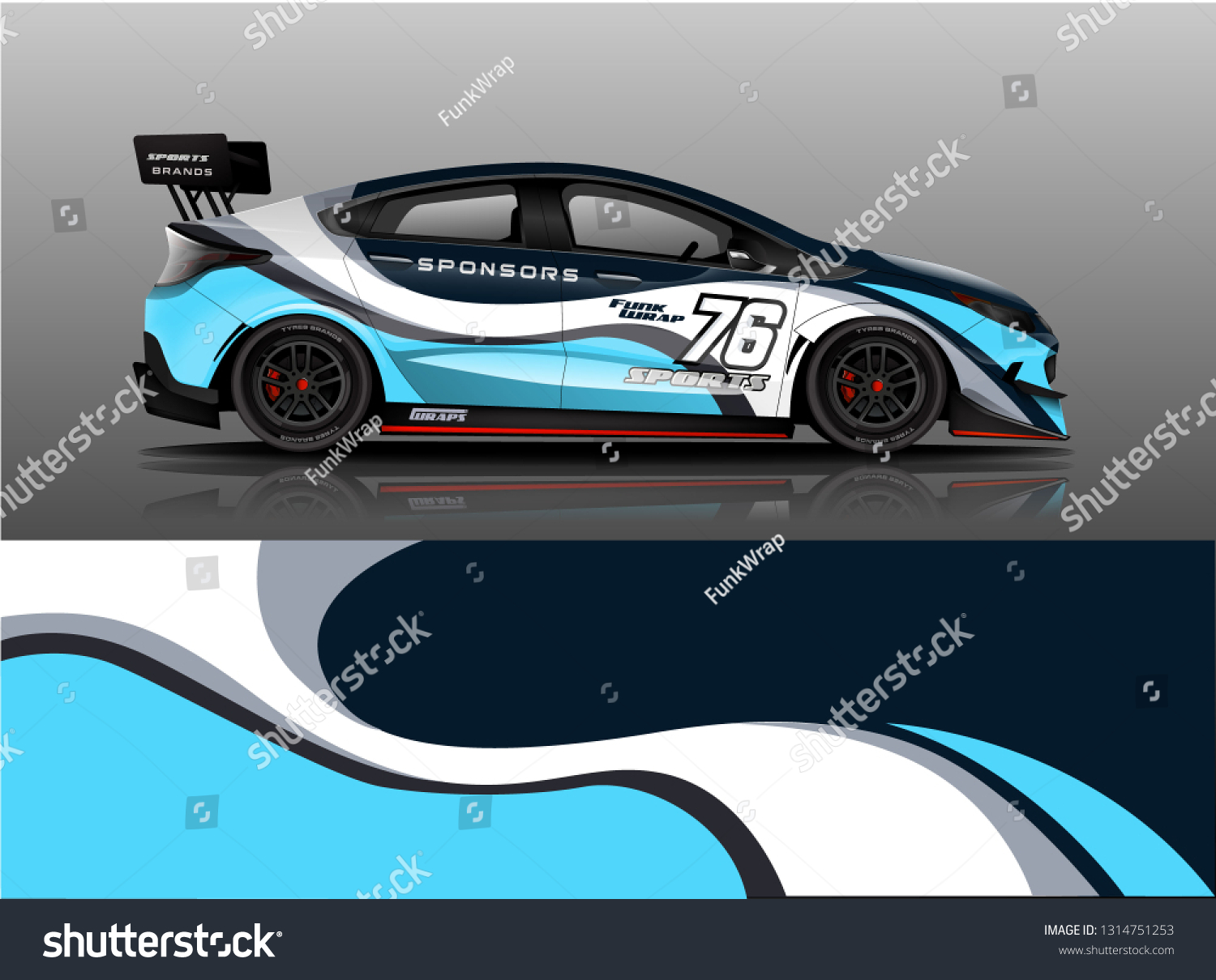 Car wrap design vector, truck and cargo van decal. Graphic abstract stripe racing background designs for vehicle, rally, race, adventure and car racing livery. - Vector