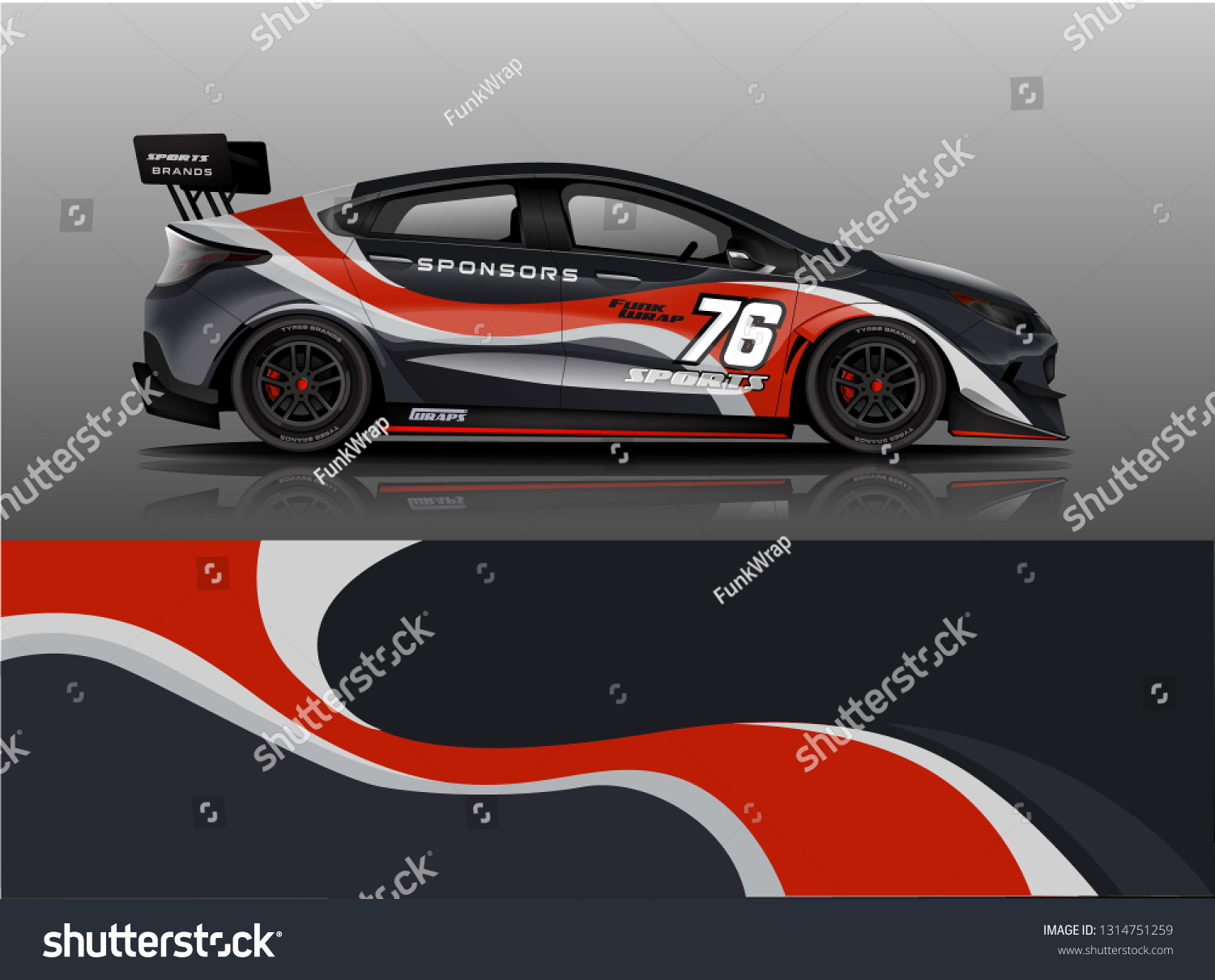 Car wrap design vector, truck and cargo van decal. Graphic abstract stripe racing background designs for vehicle, rally, race, adventure and car racing livery. - Vector
