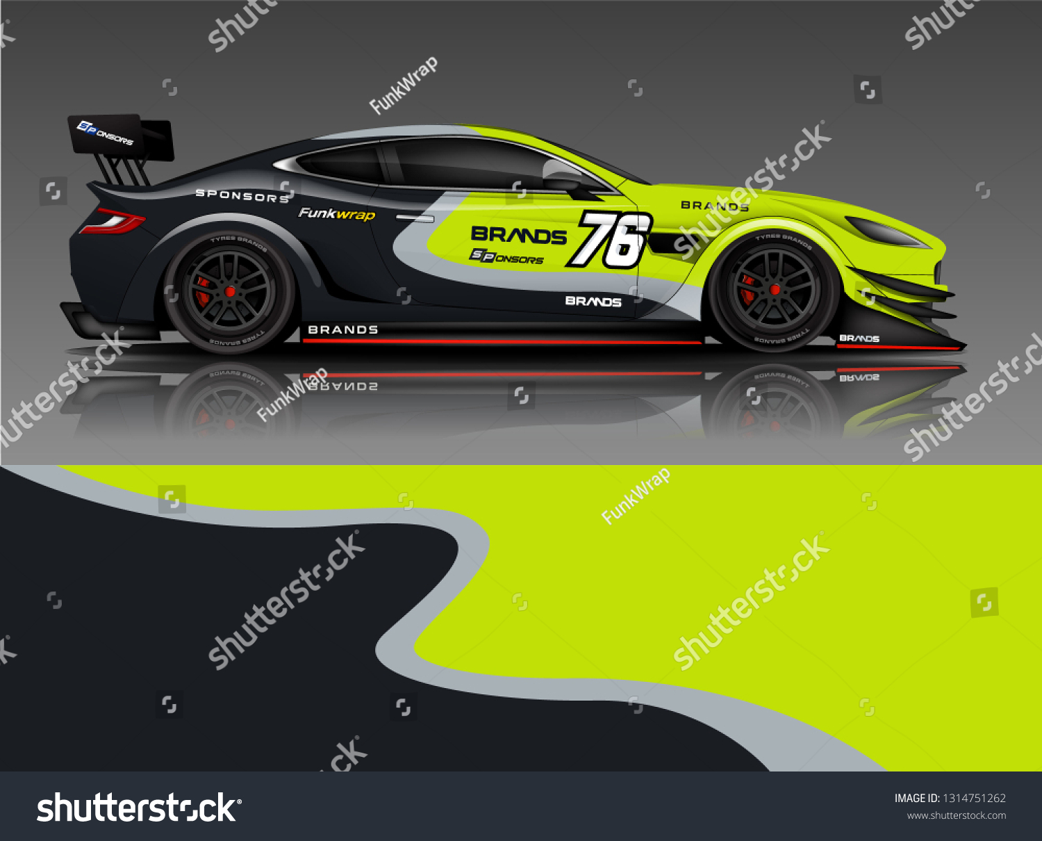Car wrap design vector, truck and cargo van decal. Graphic abstract stripe racing background designs for vehicle, rally, race, adventure and car racing livery. - Vector