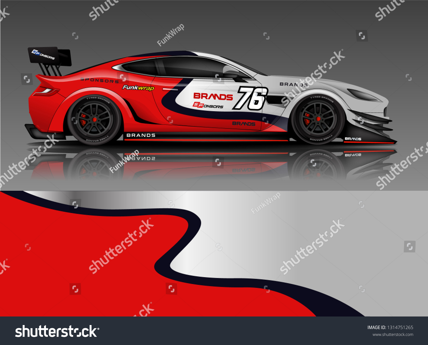 Car wrap design vector, truck and cargo van decal. Graphic abstract stripe racing background designs for vehicle, rally, race, adventure and car racing livery. - Vector
