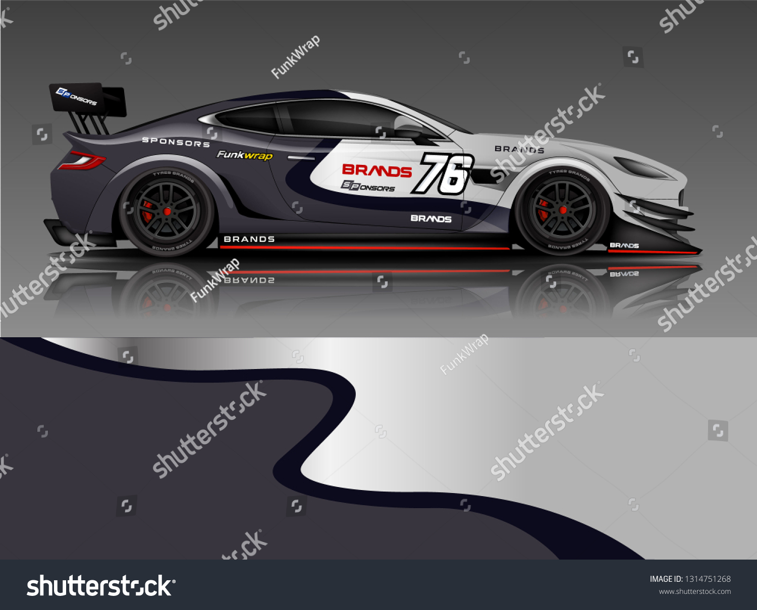 Car wrap design vector, truck and cargo van decal. Graphic abstract stripe racing background designs for vehicle, rally, race, adventure and car racing livery. - Vector