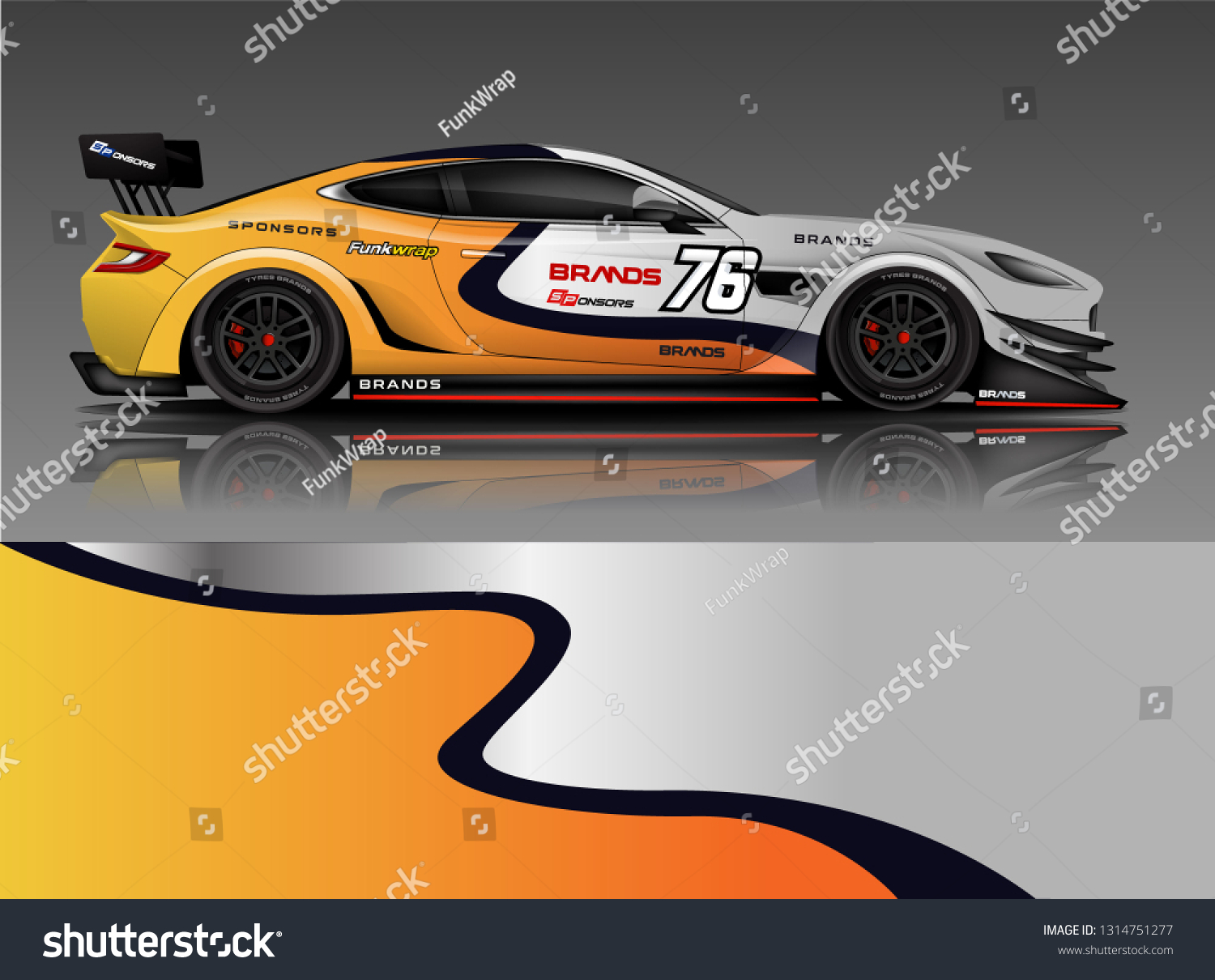 Car wrap design vector, truck and cargo van decal. Graphic abstract stripe racing background designs for vehicle, rally, race, adventure and car racing livery. - Vector