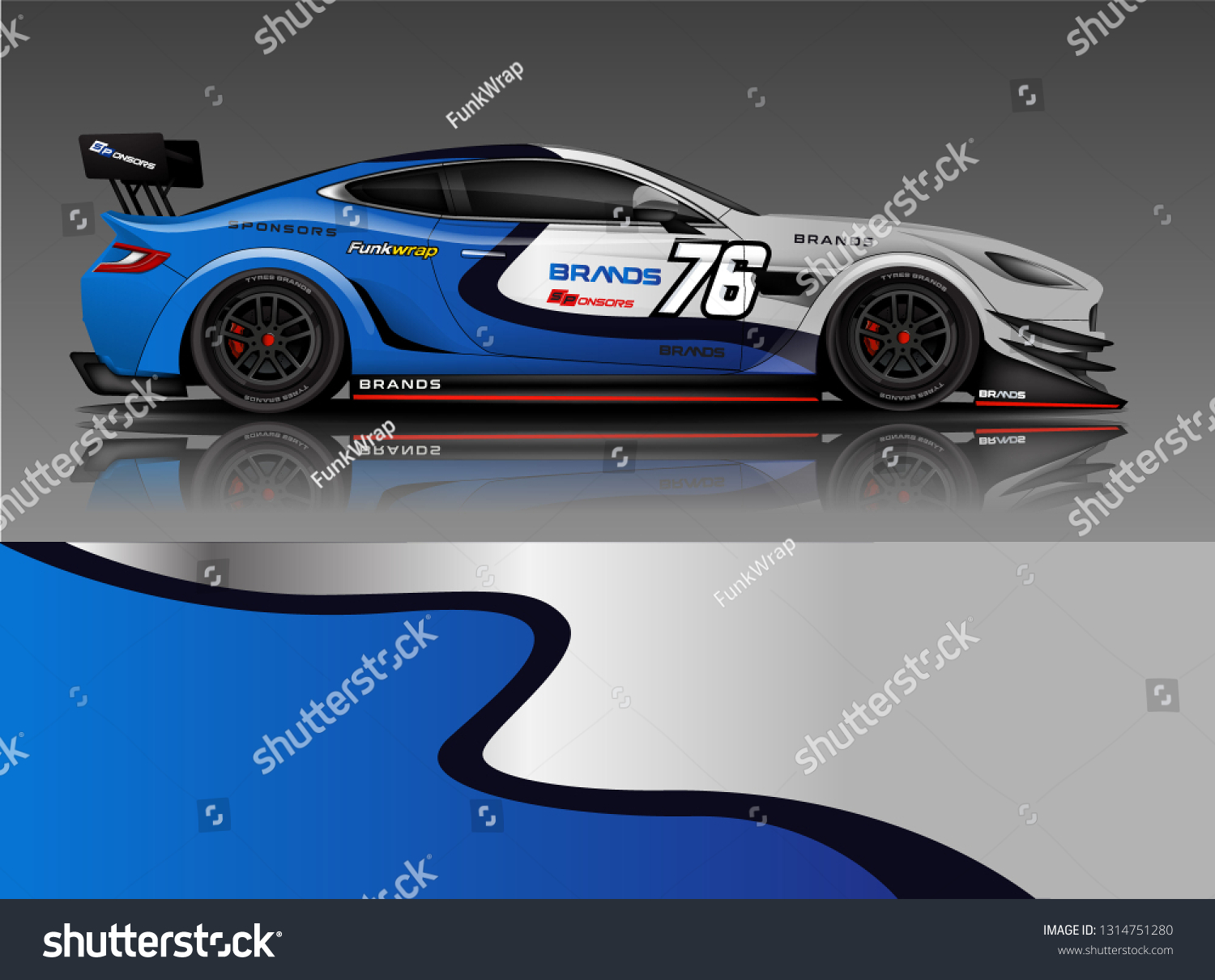 Car wrap design vector, truck and cargo van decal. Graphic abstract stripe racing background designs for vehicle, rally, race, adventure and car racing livery. - Vector