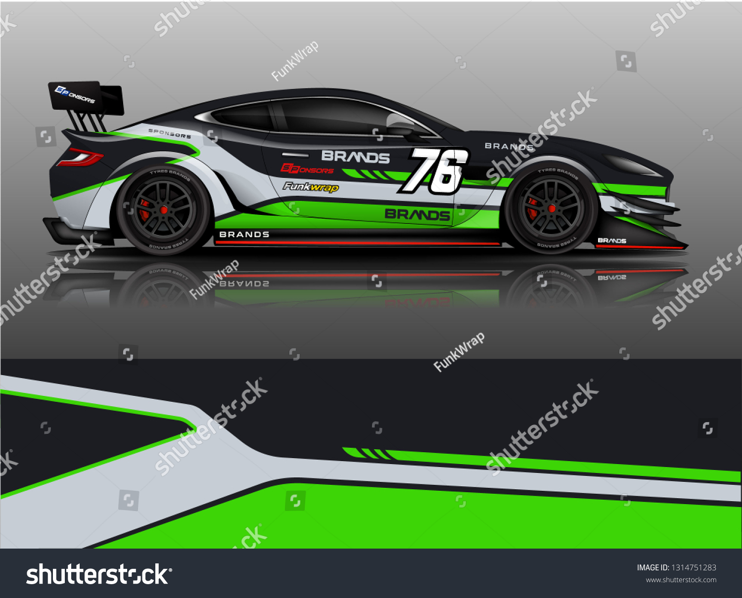Car wrap design vector, truck and cargo van decal. Graphic abstract stripe racing background designs for vehicle, rally, race, adventure and car racing livery. - Vector