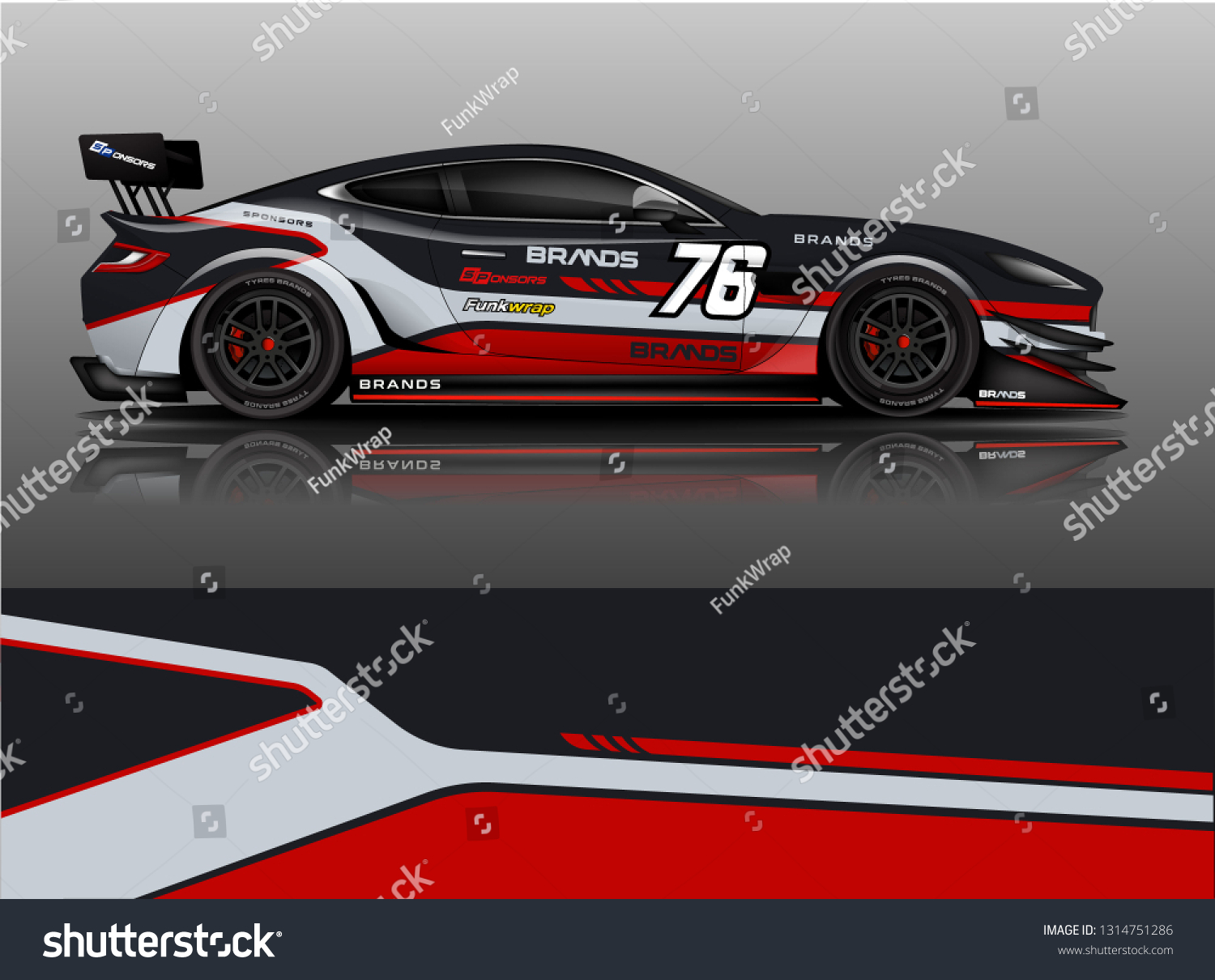 Car wrap design vector, truck and cargo van decal. Graphic abstract stripe racing background designs for vehicle, rally, race, adventure and car racing livery. - Vector