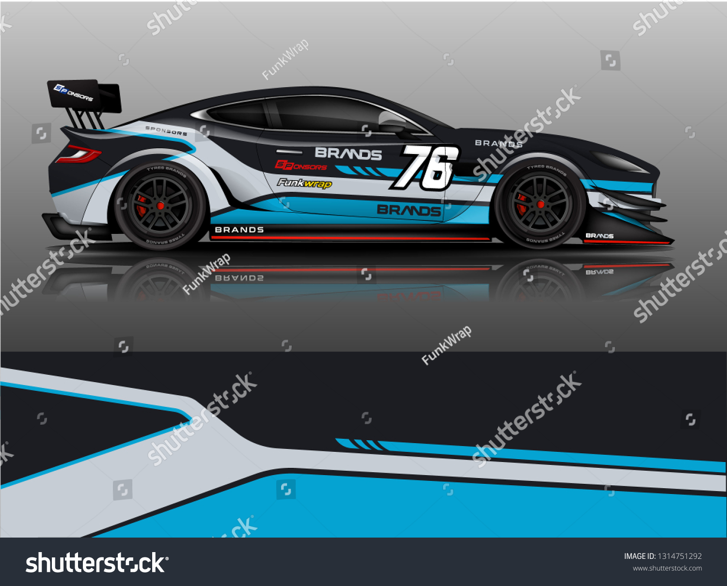 Car wrap design vector, truck and cargo van decal. Graphic abstract stripe racing background designs for vehicle, rally, race, adventure and car racing livery. - Vector