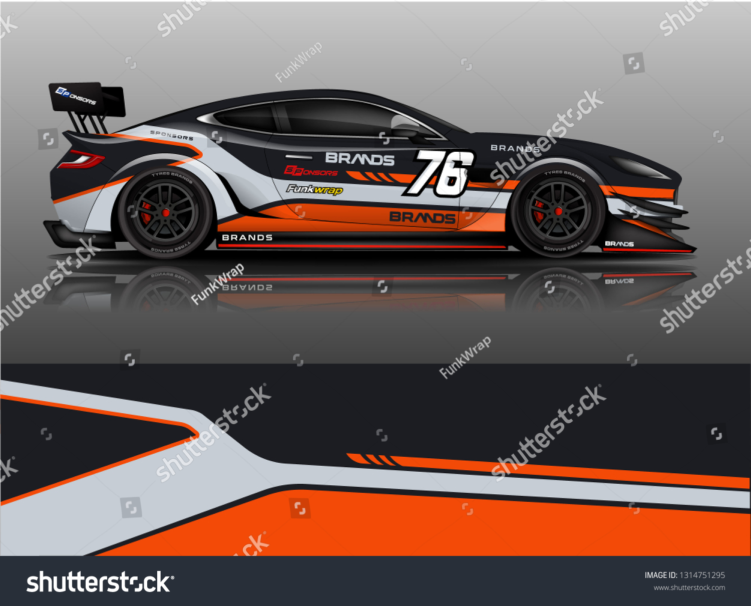 Car wrap design vector, truck and cargo van decal. Graphic abstract stripe racing background designs for vehicle, rally, race, adventure and car racing livery. - Vector