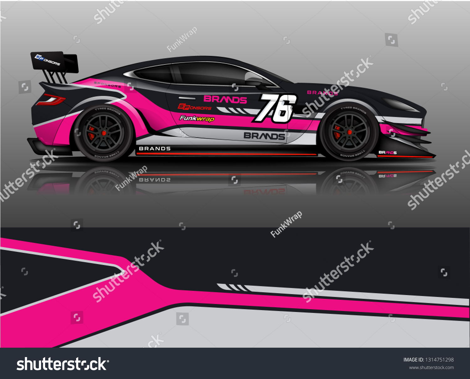 Car wrap design vector, truck and cargo van decal. Graphic abstract stripe racing background designs for vehicle, rally, race, adventure and car racing livery. - Vector