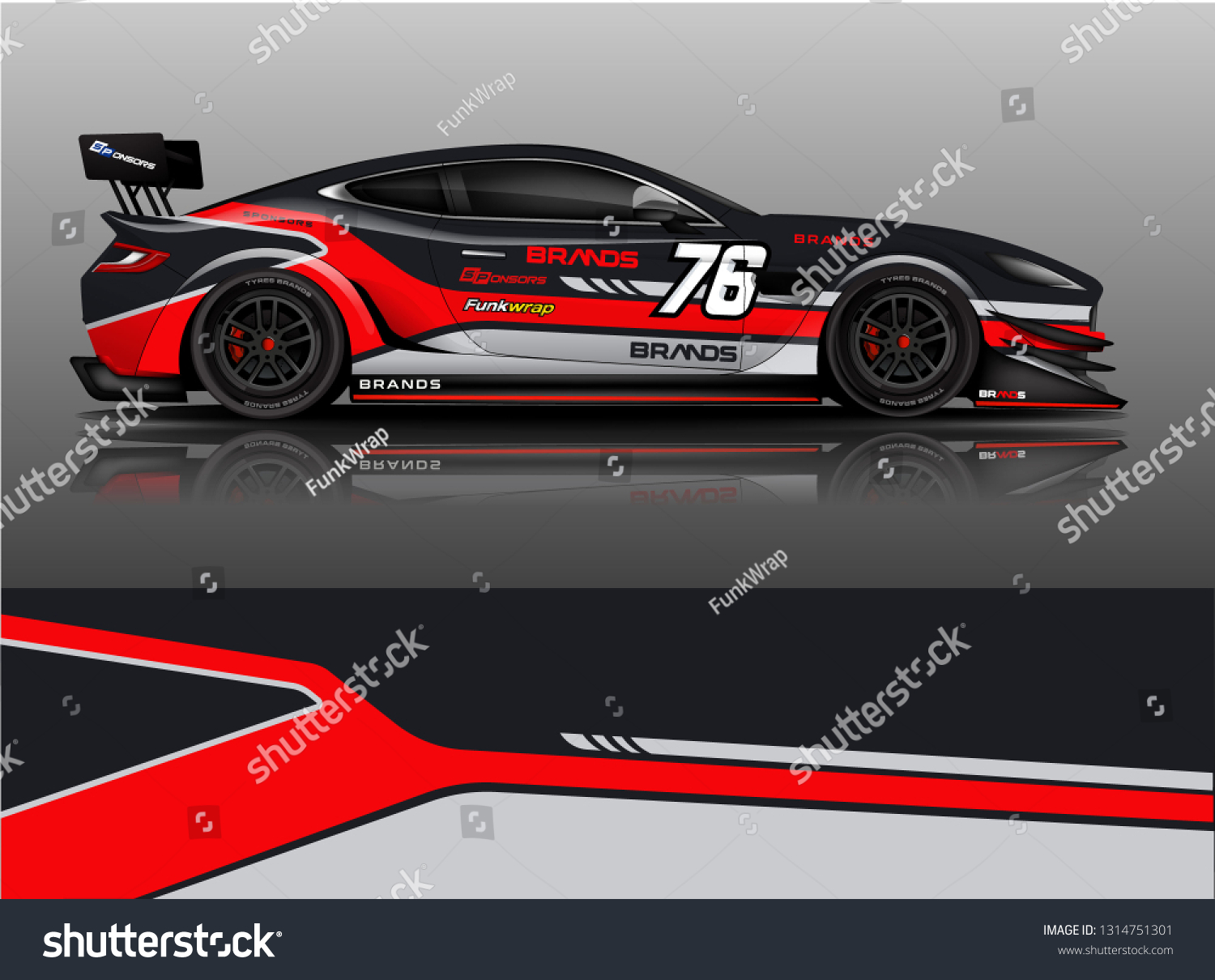Car wrap design vector, truck and cargo van decal. Graphic abstract stripe racing background designs for vehicle, rally, race, adventure and car racing livery. - Vector