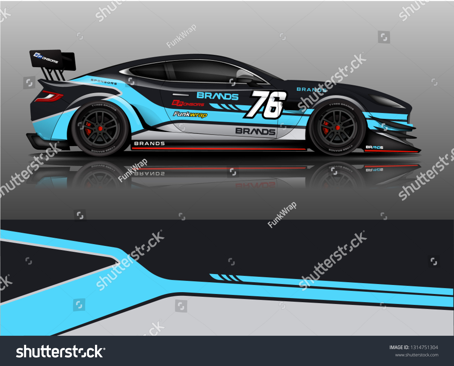 Car wrap design vector, truck and cargo van decal. Graphic abstract stripe racing background designs for vehicle, rally, race, adventure and car racing livery. - Vector