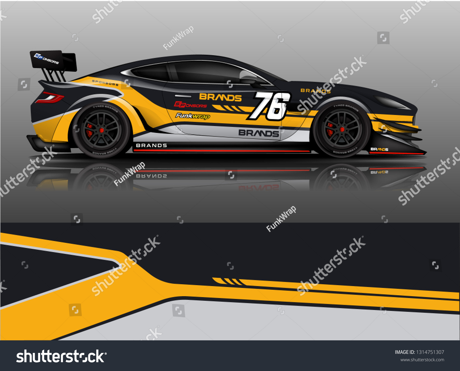 Car wrap design vector, truck and cargo van decal. Graphic abstract stripe racing background designs for vehicle, rally, race, adventure and car racing livery. - Vector