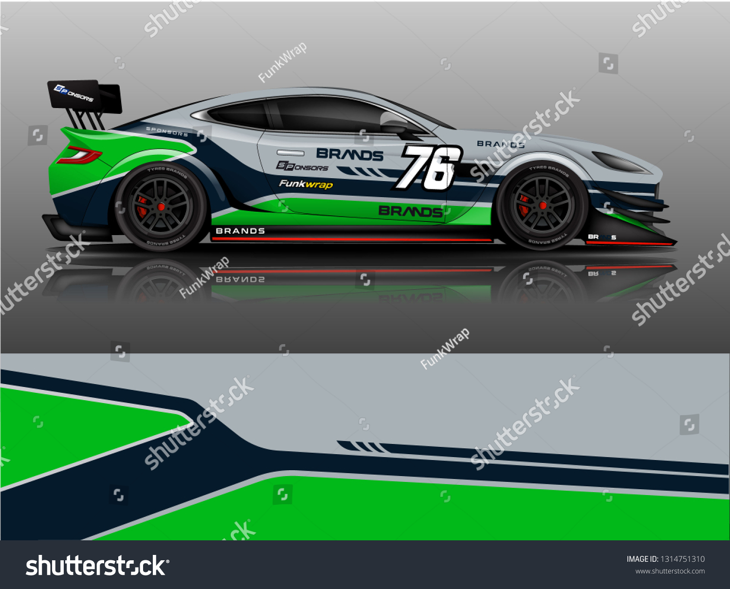 Car wrap design vector, truck and cargo van decal. Graphic abstract stripe racing background designs for vehicle, rally, race, adventure and car racing livery. - Vector