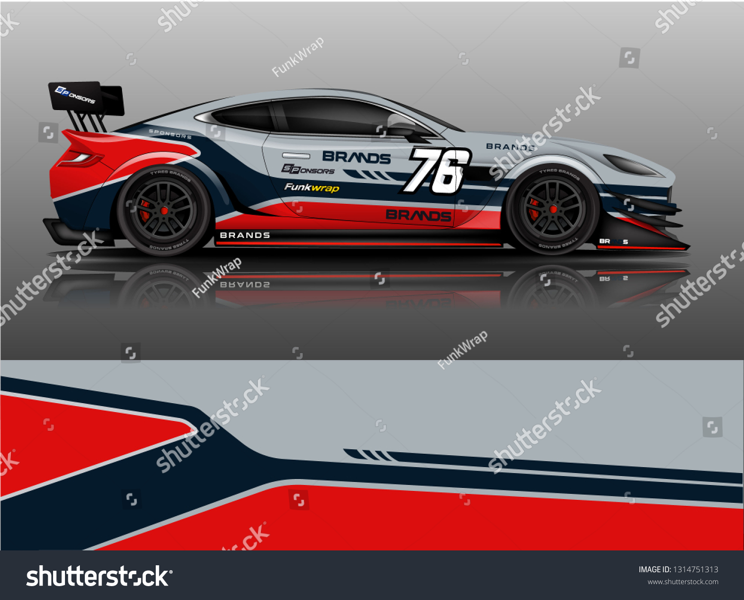 Car wrap design vector, truck and cargo van decal. Graphic abstract stripe racing background designs for vehicle, rally, race, adventure and car racing livery. - Vector