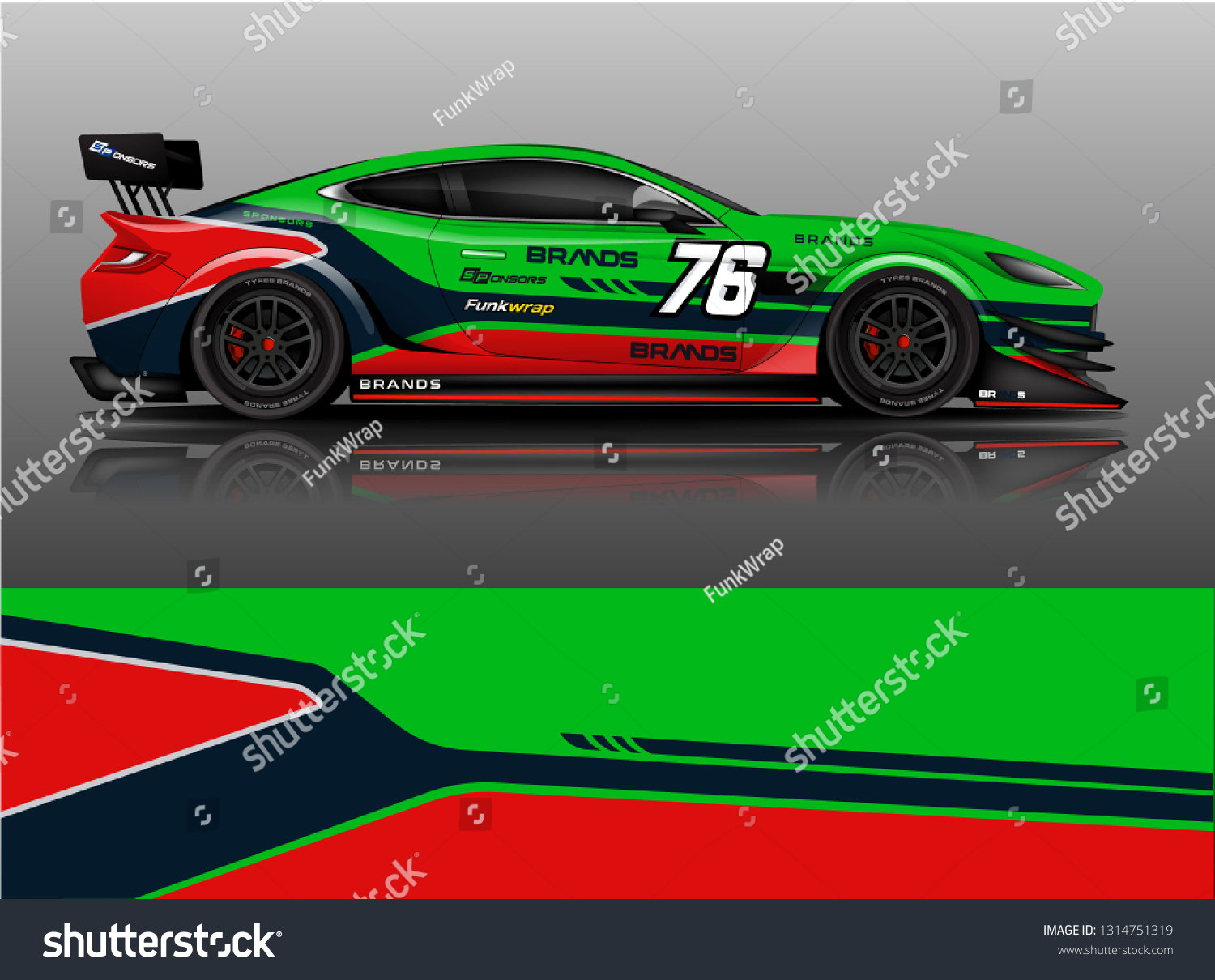 Car wrap design vector, truck and cargo van decal. Graphic abstract stripe racing background designs for vehicle, rally, race, adventure and car racing livery. - Vector