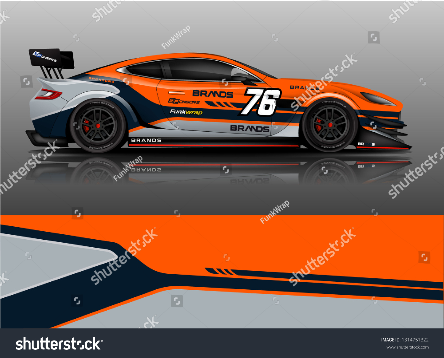 Car wrap design vector, truck and cargo van decal. Graphic abstract stripe racing background designs for vehicle, rally, race, adventure and car racing livery. - Vector