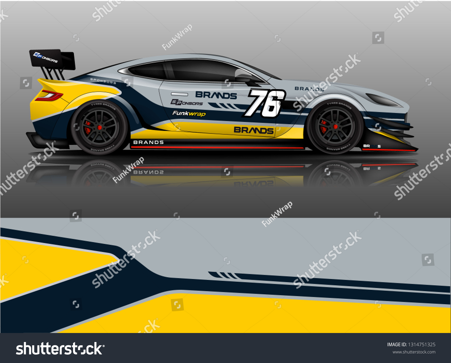 Car wrap design vector, truck and cargo van decal. Graphic abstract stripe racing background designs for vehicle, rally, race, adventure and car racing livery. - Vector