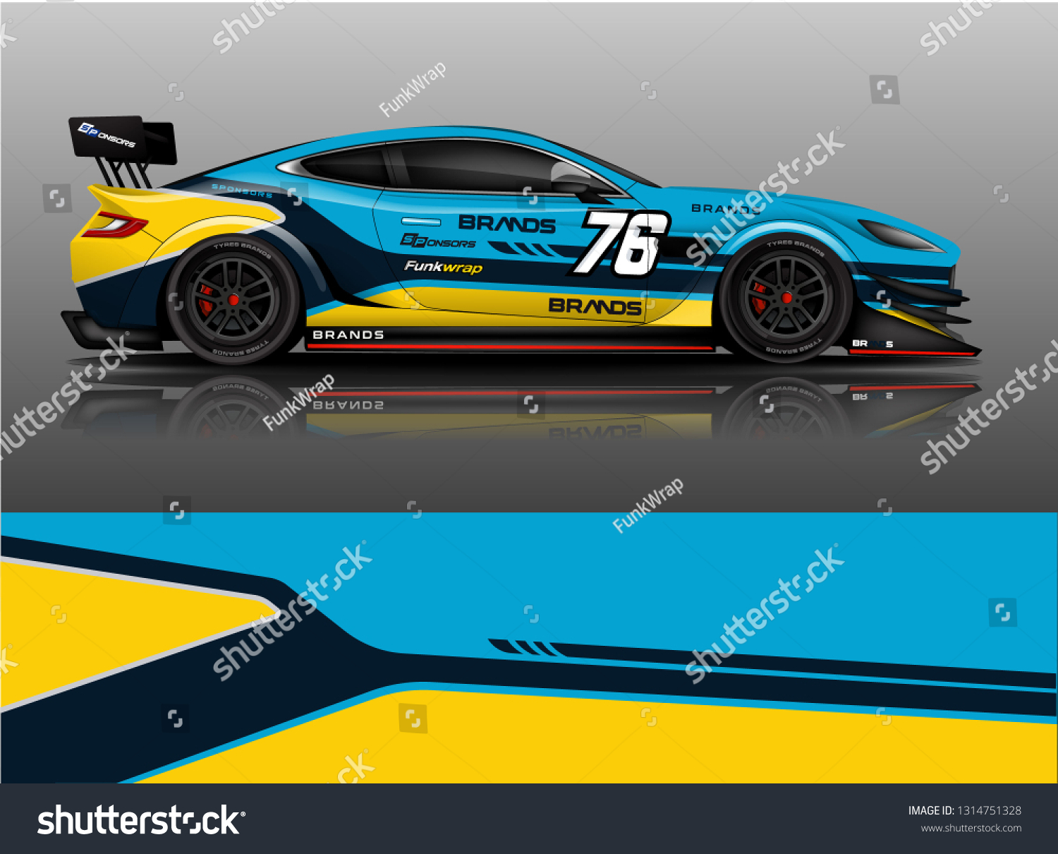 Car wrap design vector, truck and cargo van decal. Graphic abstract stripe racing background designs for vehicle, rally, race, adventure and car racing livery. - Vector
