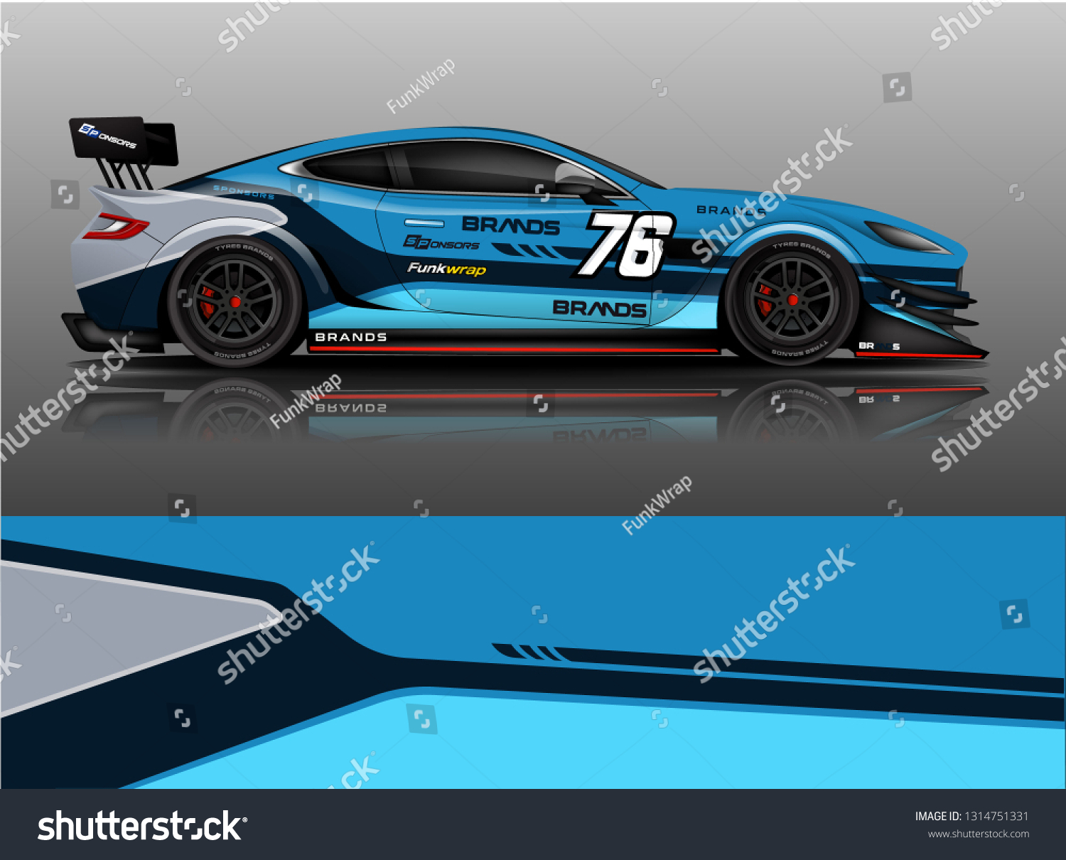 Car wrap design vector, truck and cargo van decal. Graphic abstract stripe racing background designs for vehicle, rally, race, adventure and car racing livery. - Vector