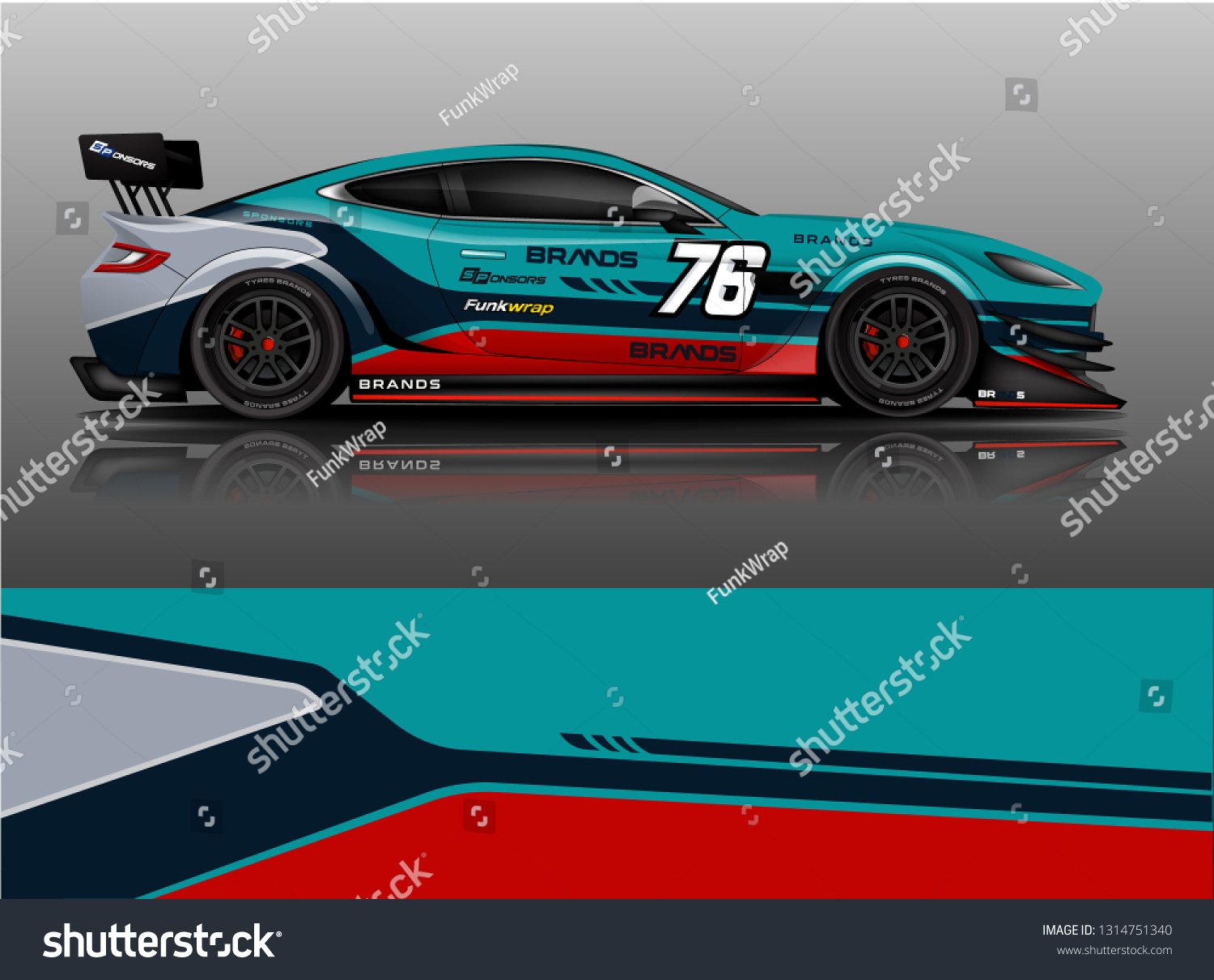 Car wrap design vector, truck and cargo van decal. Graphic abstract stripe racing background designs for vehicle, rally, race, adventure and car racing livery. - Vector