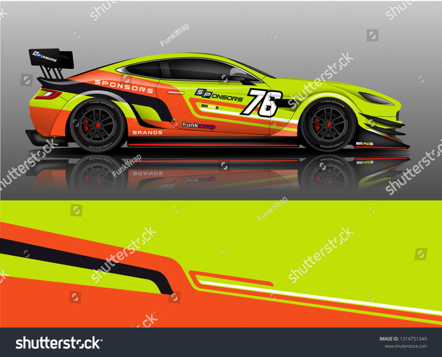 Car wrap design vector, truck and cargo van decal. Graphic abstract stripe racing background designs for vehicle, rally, race, adventure and car racing livery. - Vector