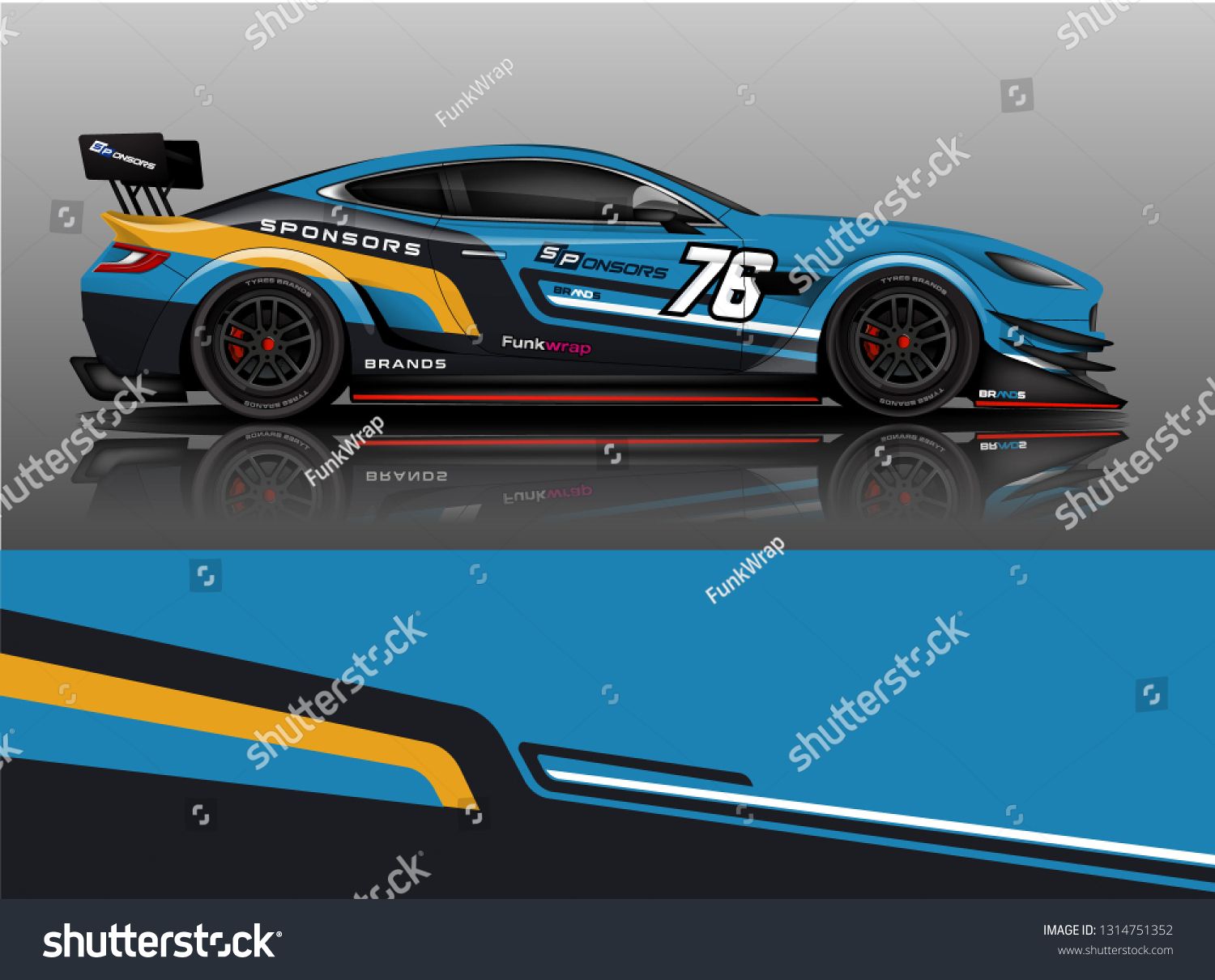 Car wrap design vector, truck and cargo van decal. Graphic abstract stripe racing background designs for vehicle, rally, race, adventure and car racing livery. - Vector