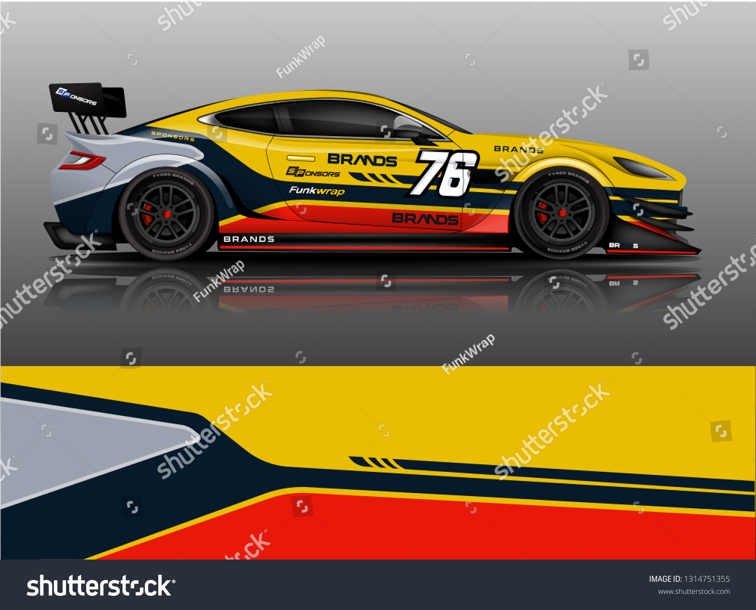 Car wrap design vector, truck and cargo van decal. Graphic abstract stripe racing background designs for vehicle, rally, race, adventure and car racing livery. - Vector