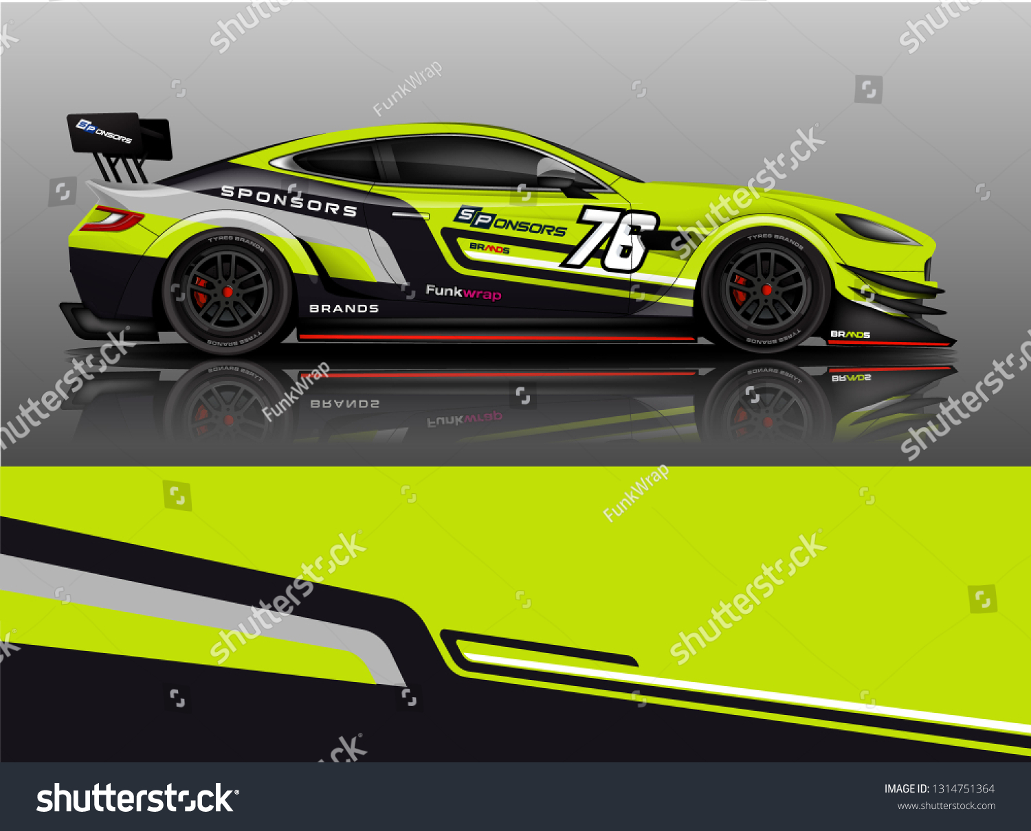 Car wrap design vector, truck and cargo van decal. Graphic abstract stripe racing background designs for vehicle, rally, race, adventure and car racing livery. - Vector
