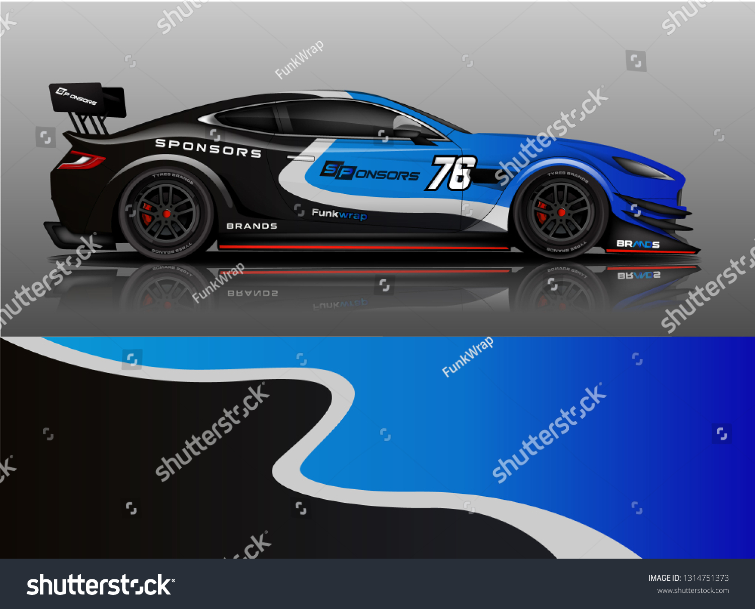 Car wrap design vector, truck and cargo van decal. Graphic abstract stripe racing background designs for vehicle, rally, race, adventure and car racing livery. - Vector
