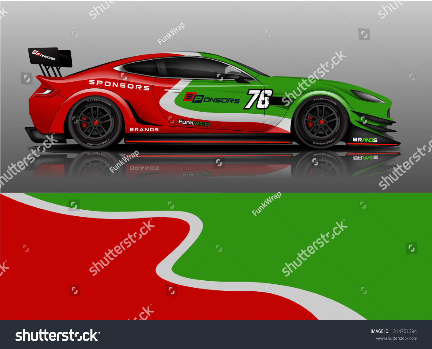 Car wrap design vector, truck and cargo van decal. Graphic abstract stripe racing background designs for vehicle, rally, race, adventure and car racing livery. - Vector